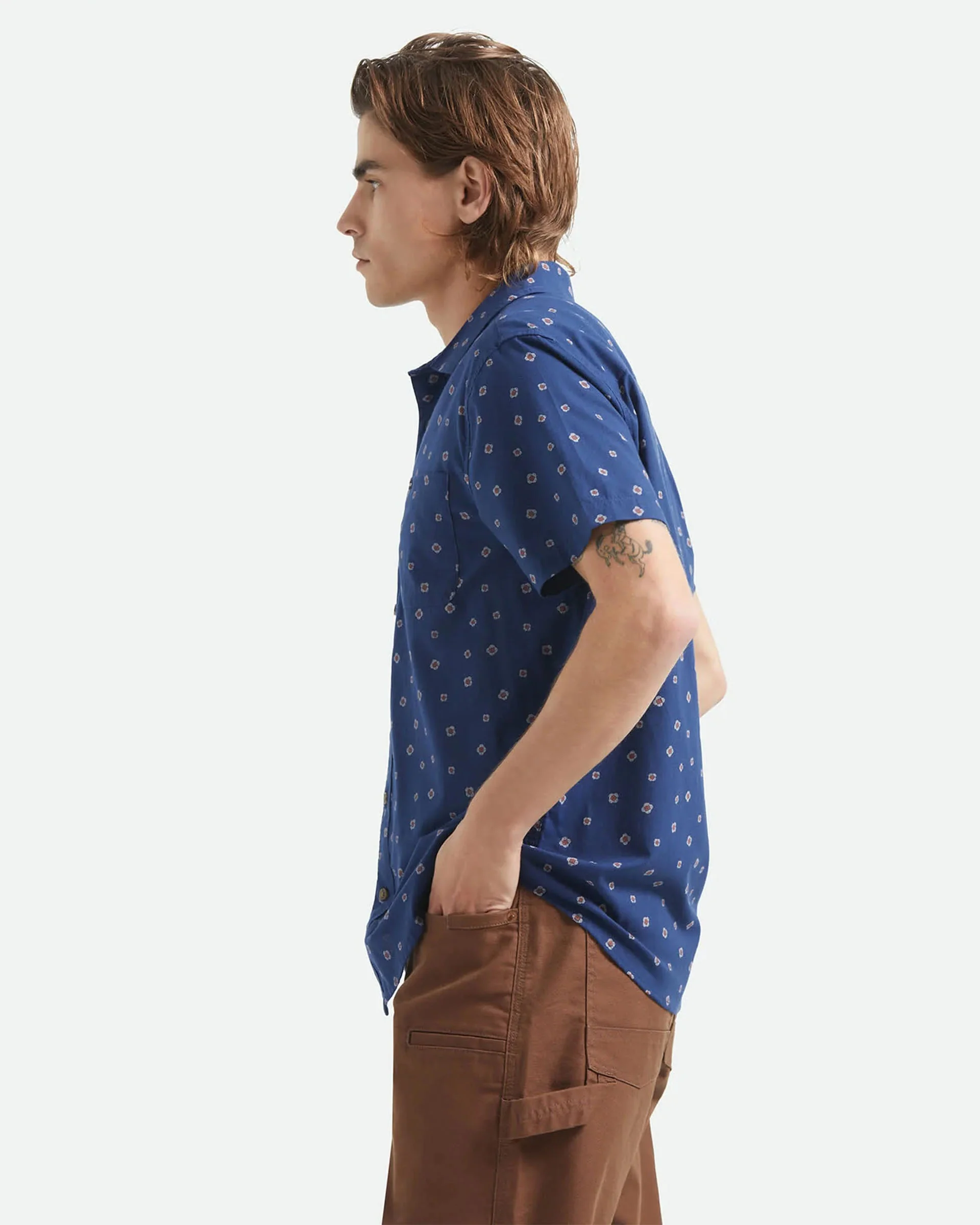 Charter Print S/S Shirt - Midnight Blue Geo - Image 3