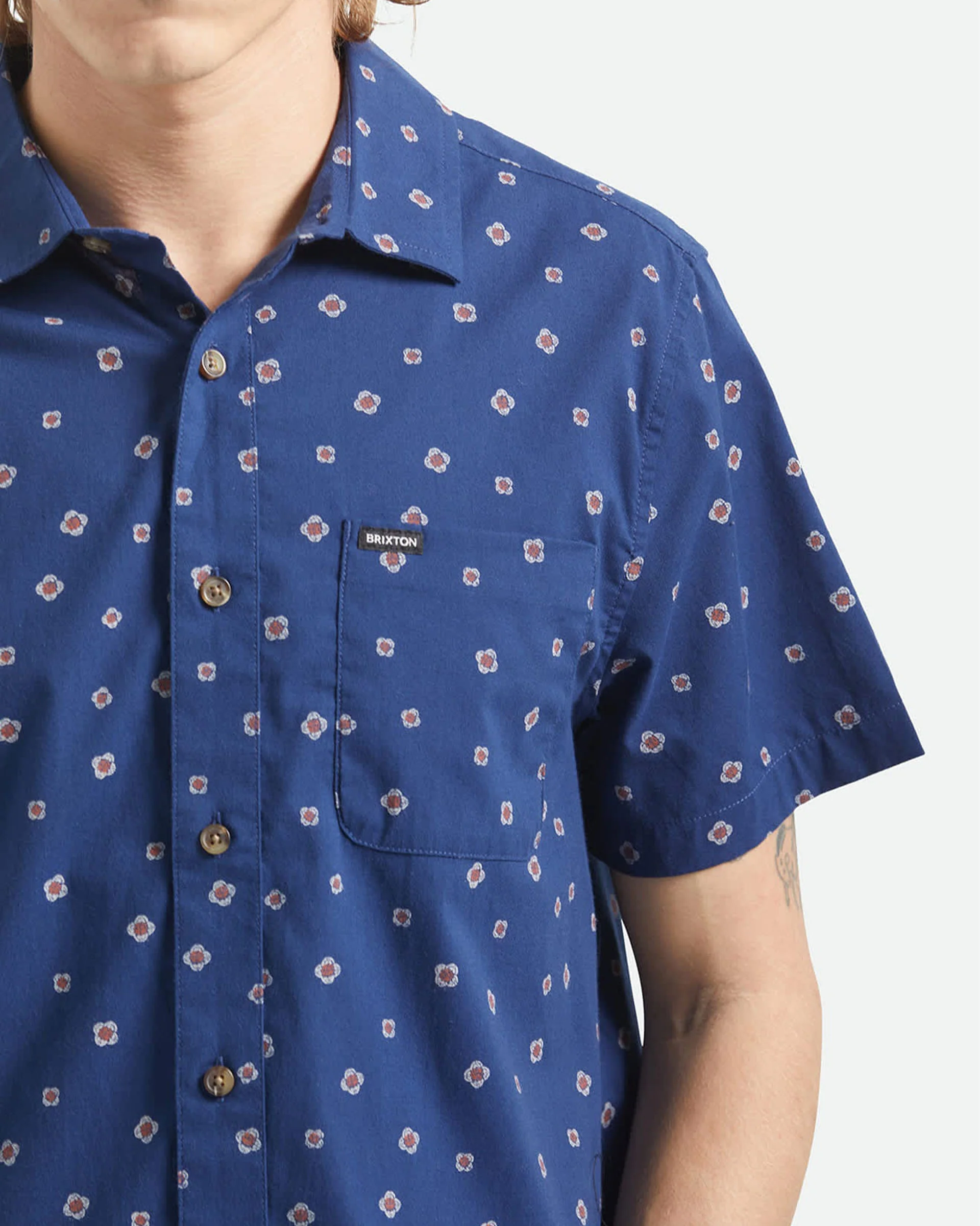 Charter Print S/S Shirt - Midnight Blue Geo - Image 5