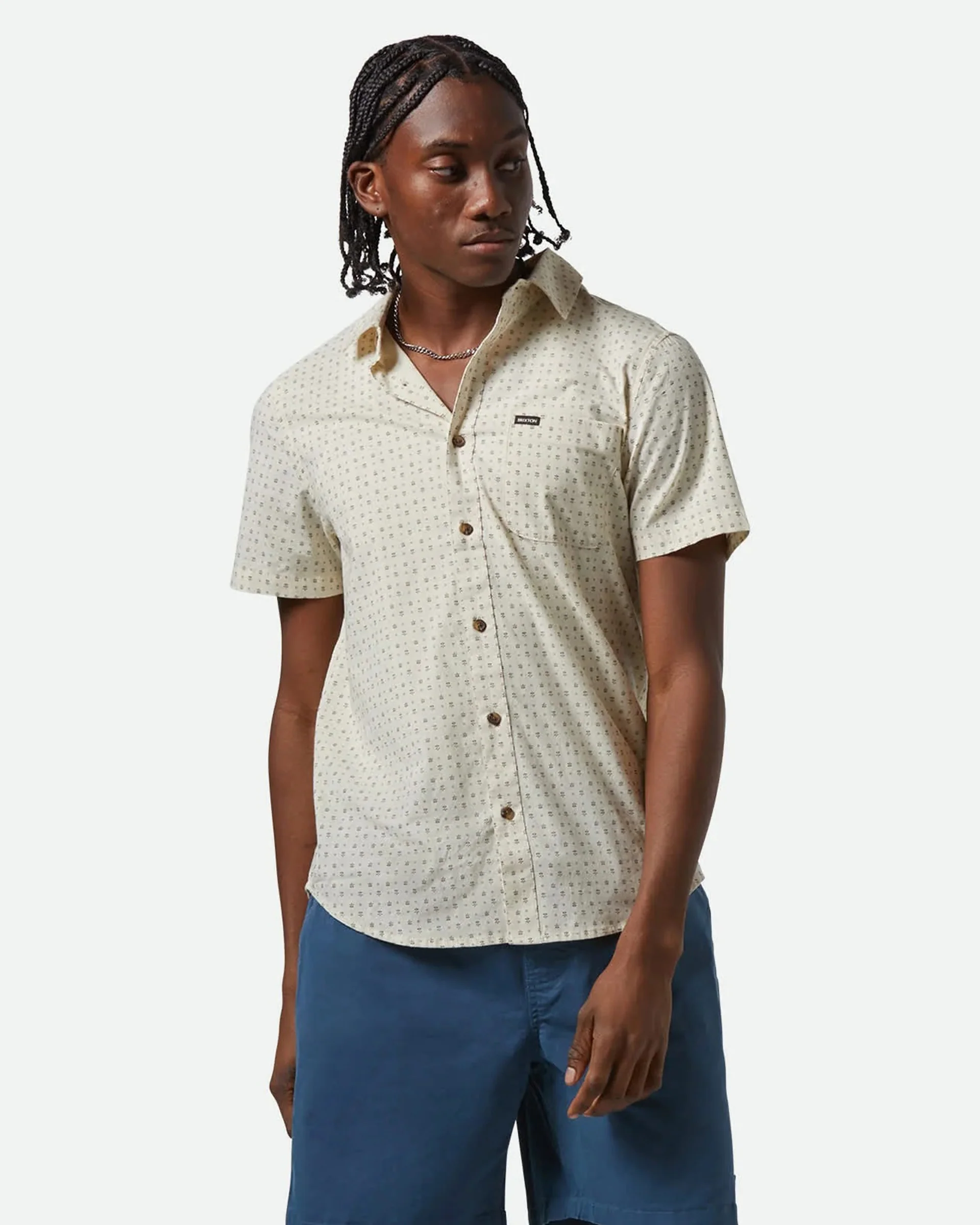 Charter Print S/S Shirt - Off White / Micro Floral - Image 2