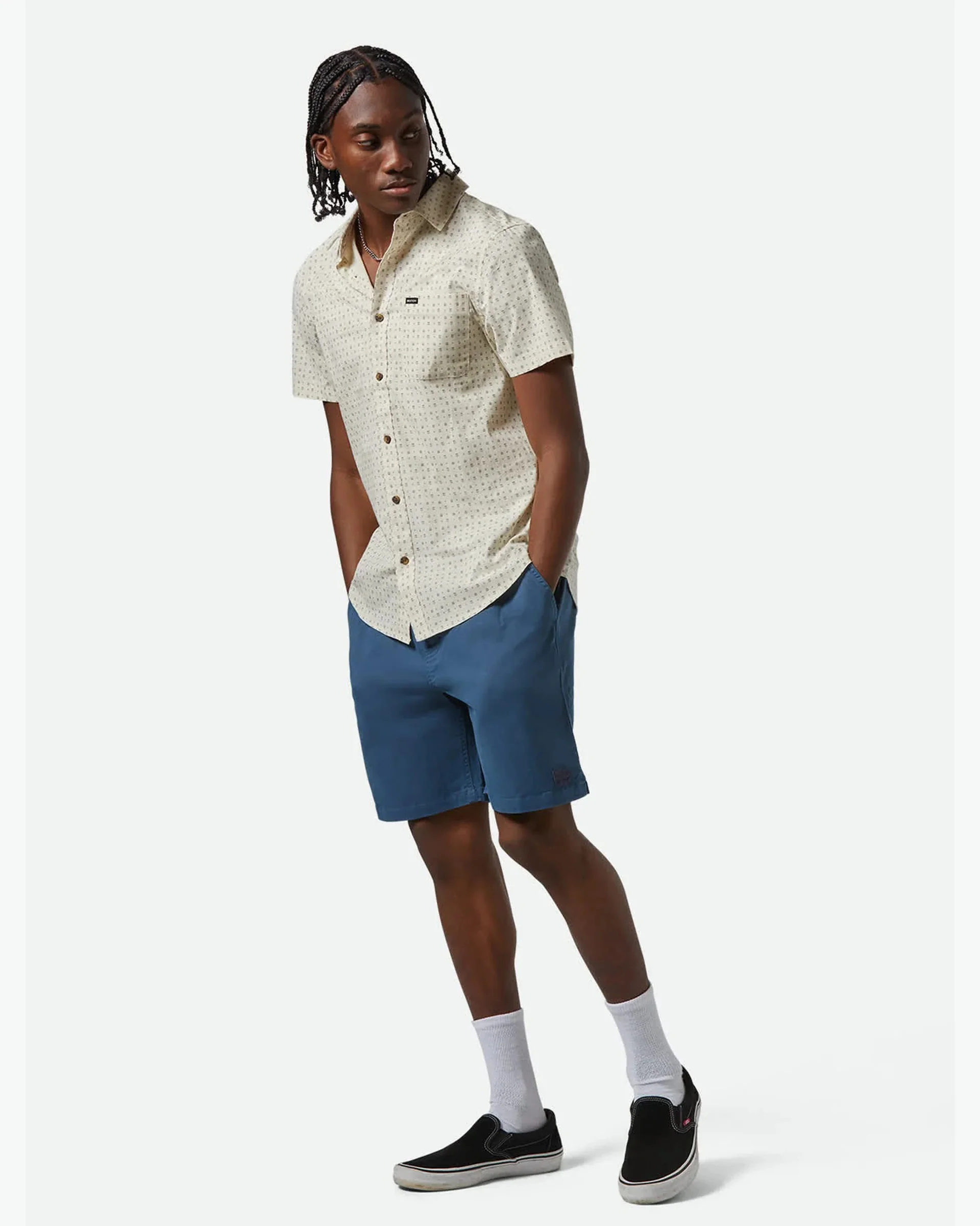 Charter Print S/S Shirt - Off White / Micro Floral - Image 3