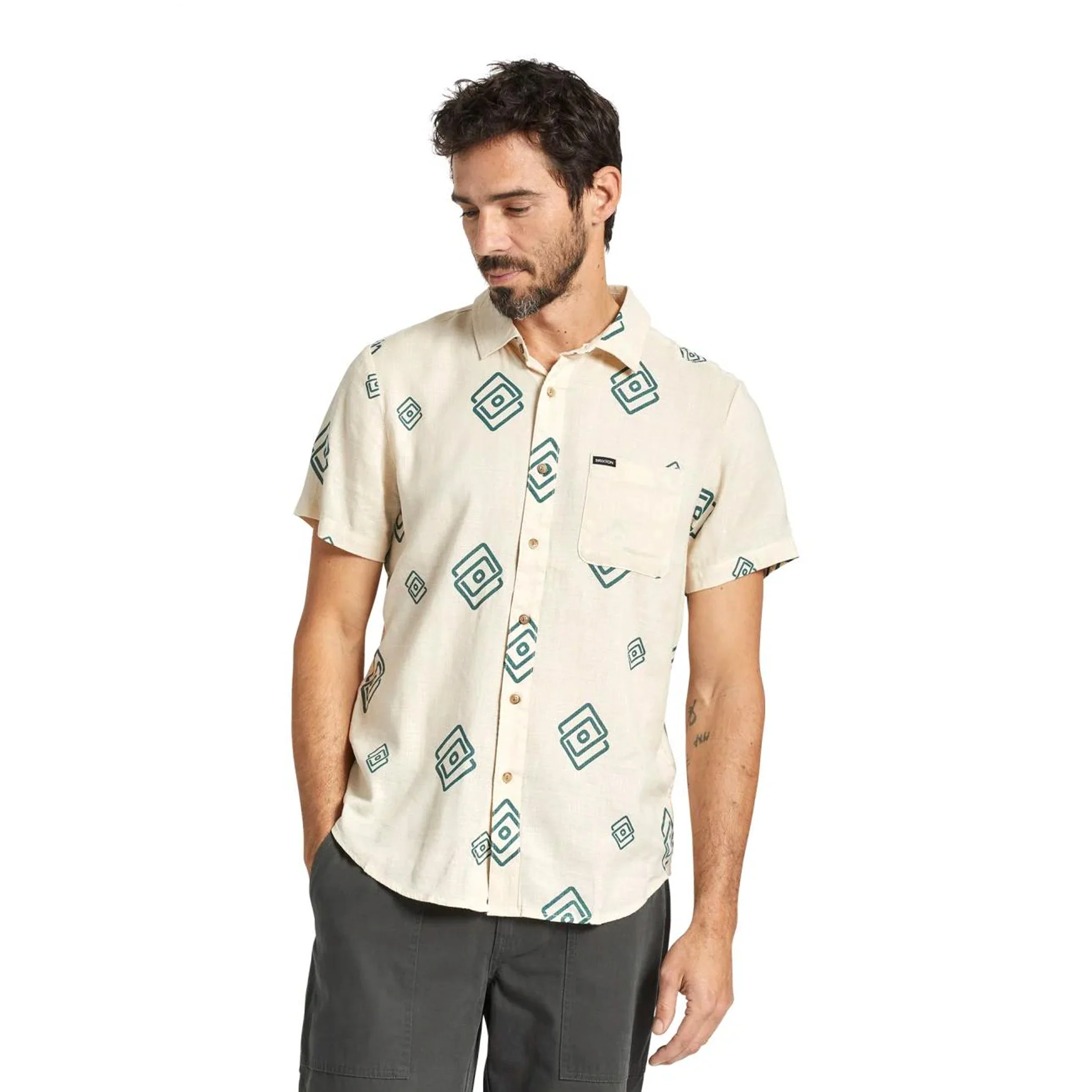 Charter Slub S/S Woven Shirt - Whitecap/Spruce - Image 2