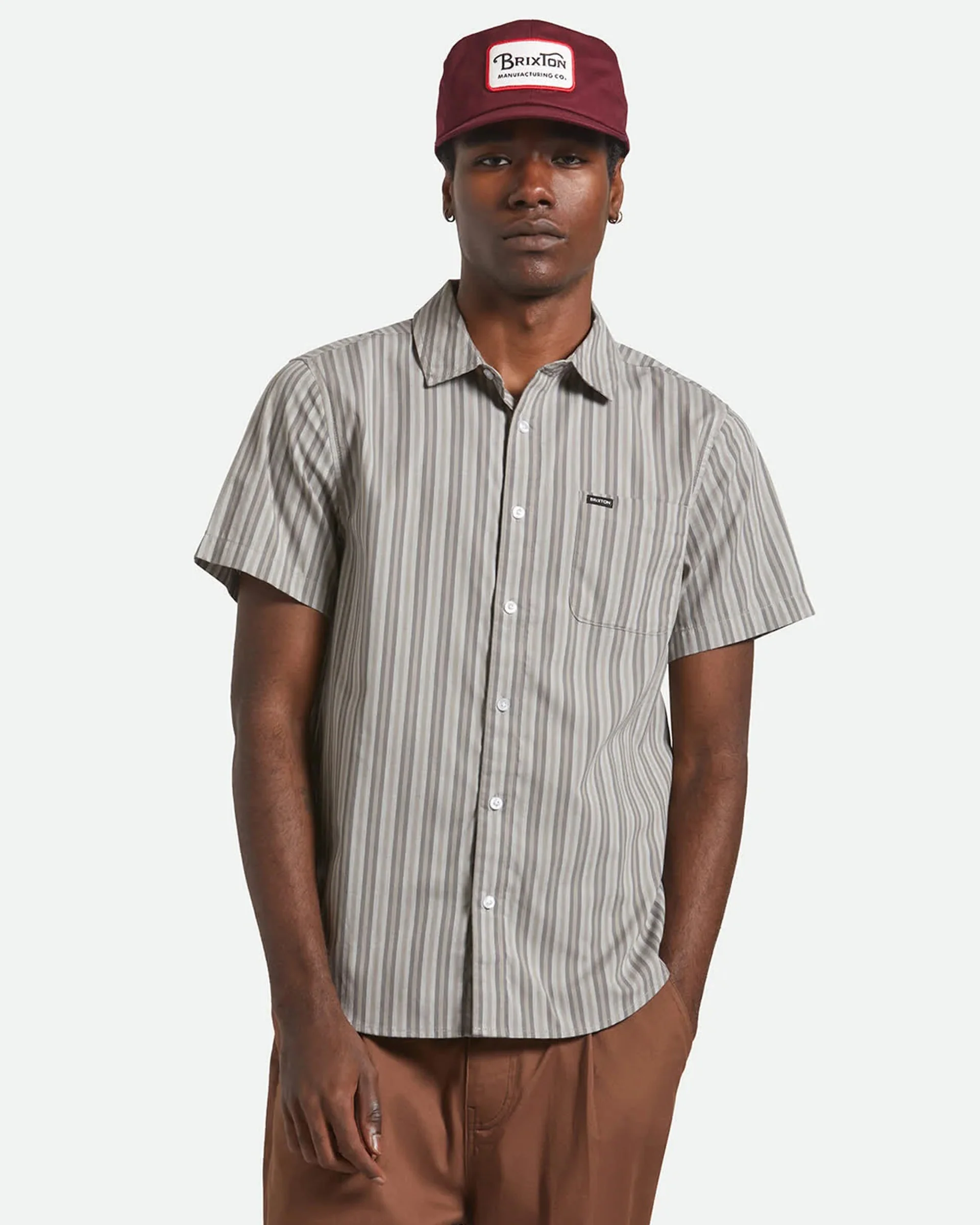 Charter Stripe S/S Shirt - Charcoal/Grey - Image 2
