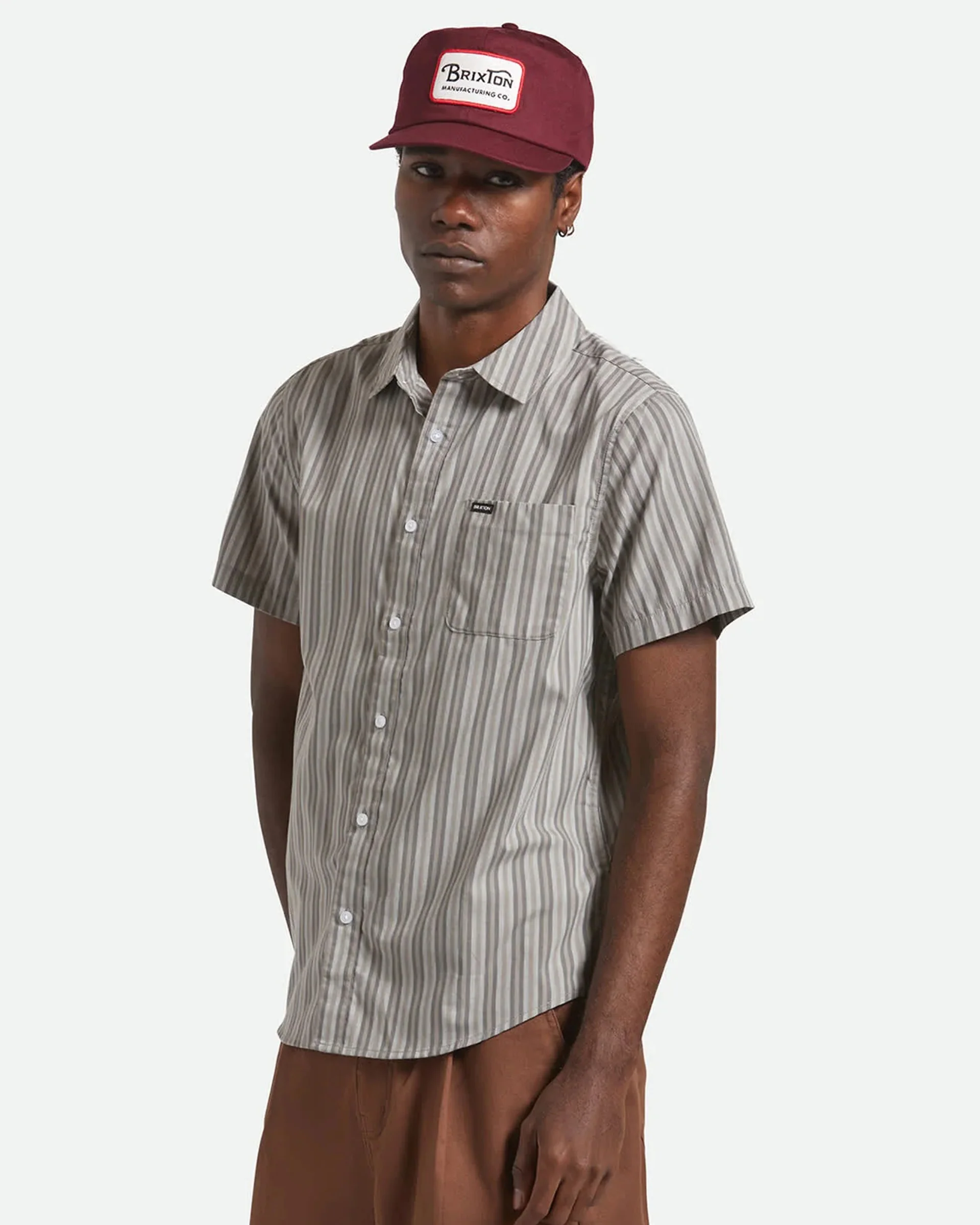 Charter Stripe S/S Shirt - Charcoal/Grey - Image 3