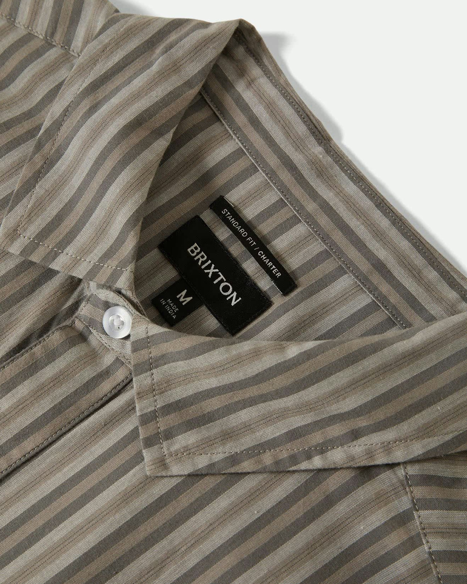 Charter Stripe S/S Shirt - Charcoal/Grey - Image 5