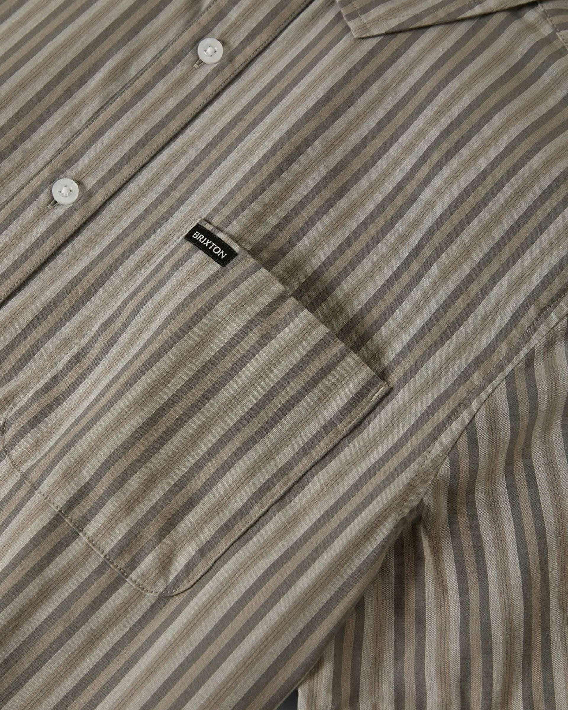 Charter Stripe S/S Shirt - Charcoal/Grey - Image 6