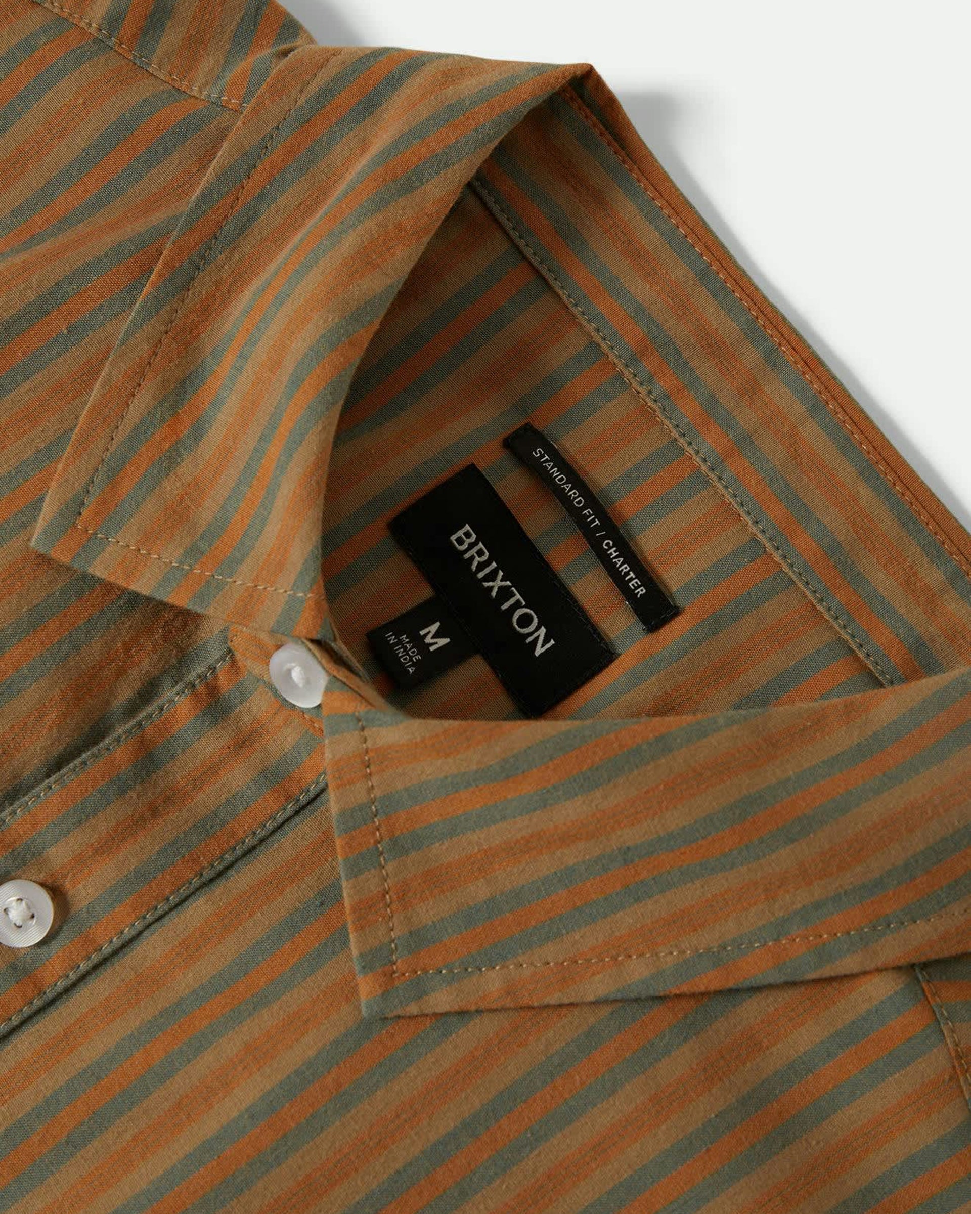 Charter Stripe S/S Shirt - Rustic Caramel/Night Sage - Image 7