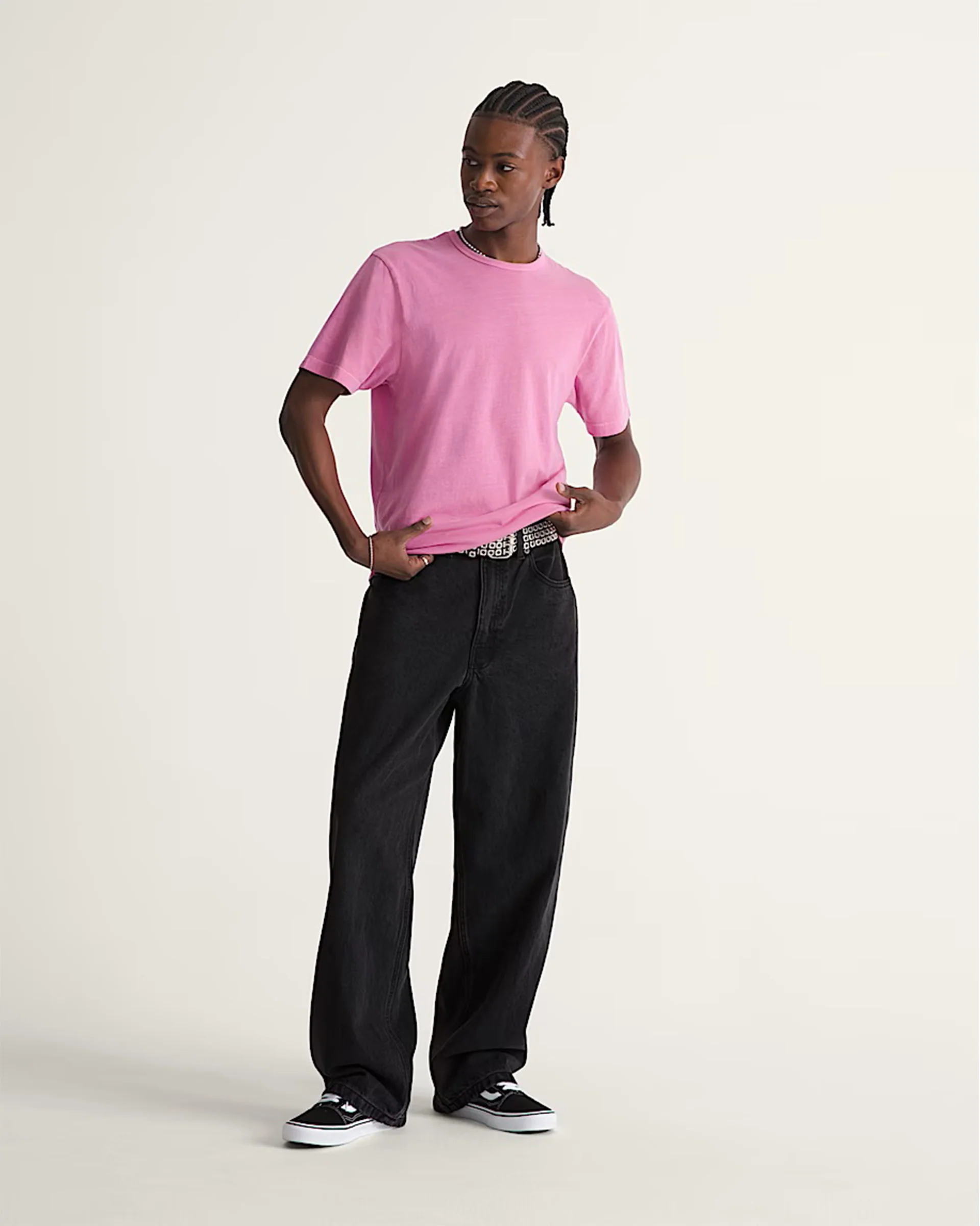 Check-5 Baggy Denim Pants - Black - Image 4