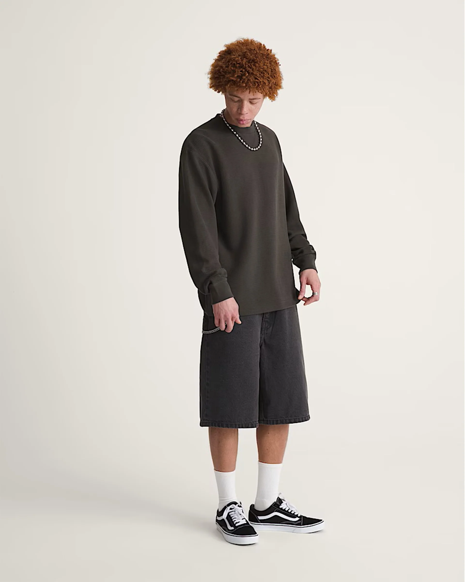Check-5 Baggy Denim Shorts - Washed Black - Image 4