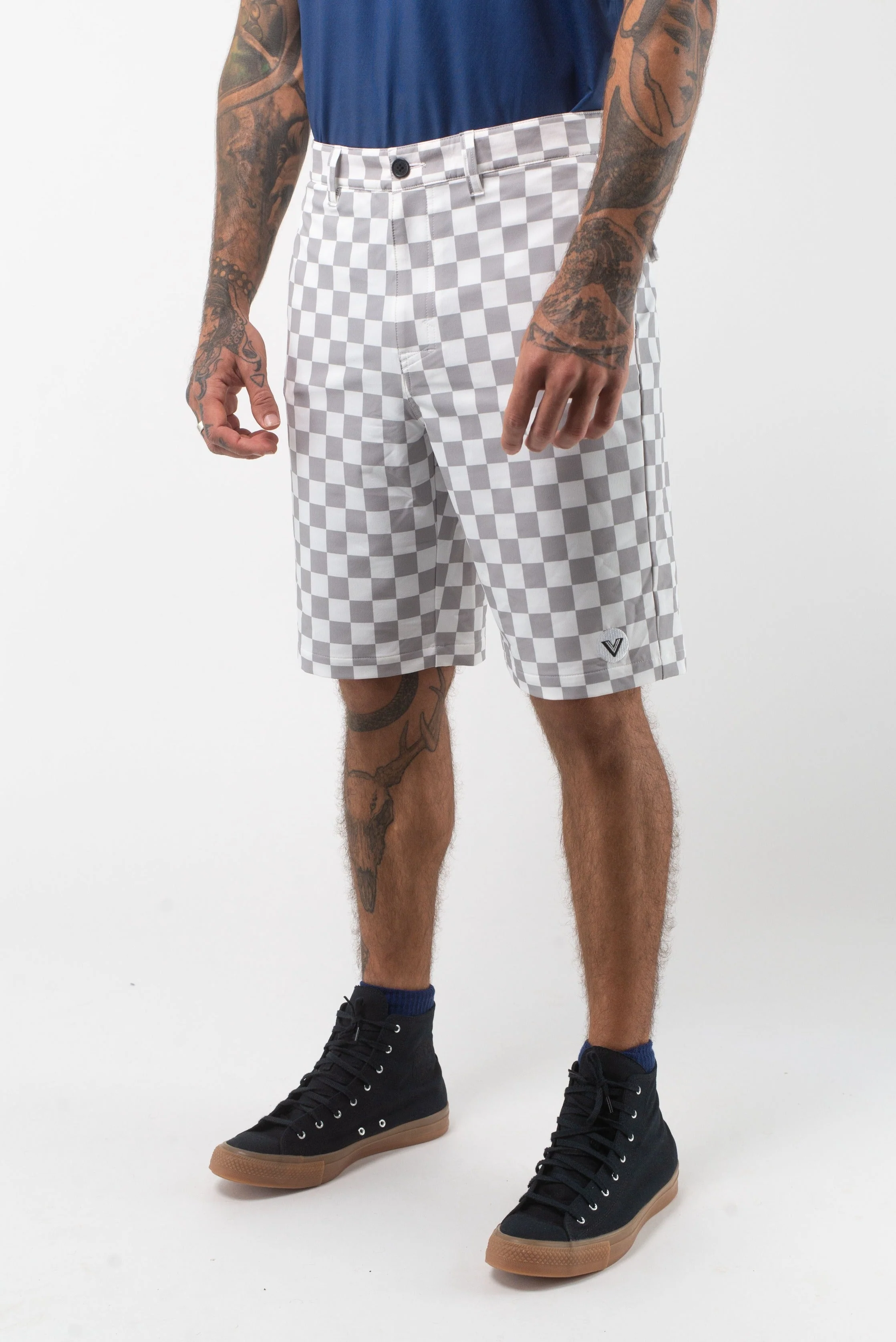 Check Check Hybrid Short - Heather Grey - Image 2