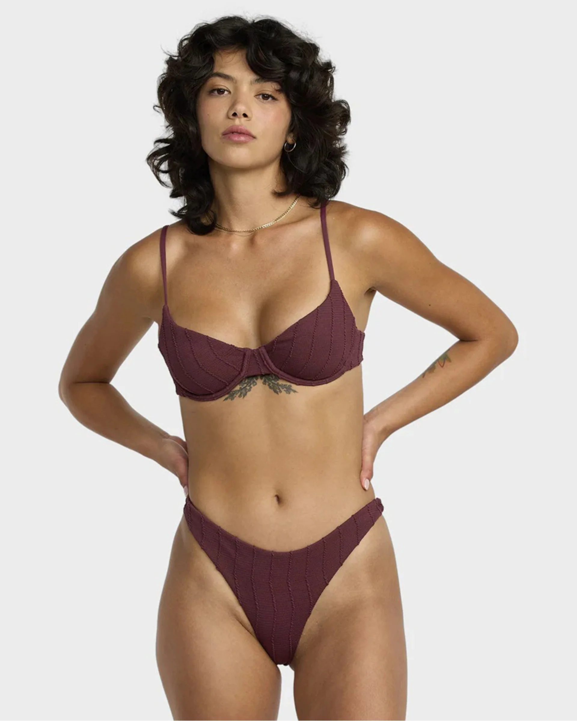 Chevy Grooves 90's Underwire Bikini Top - Redwood