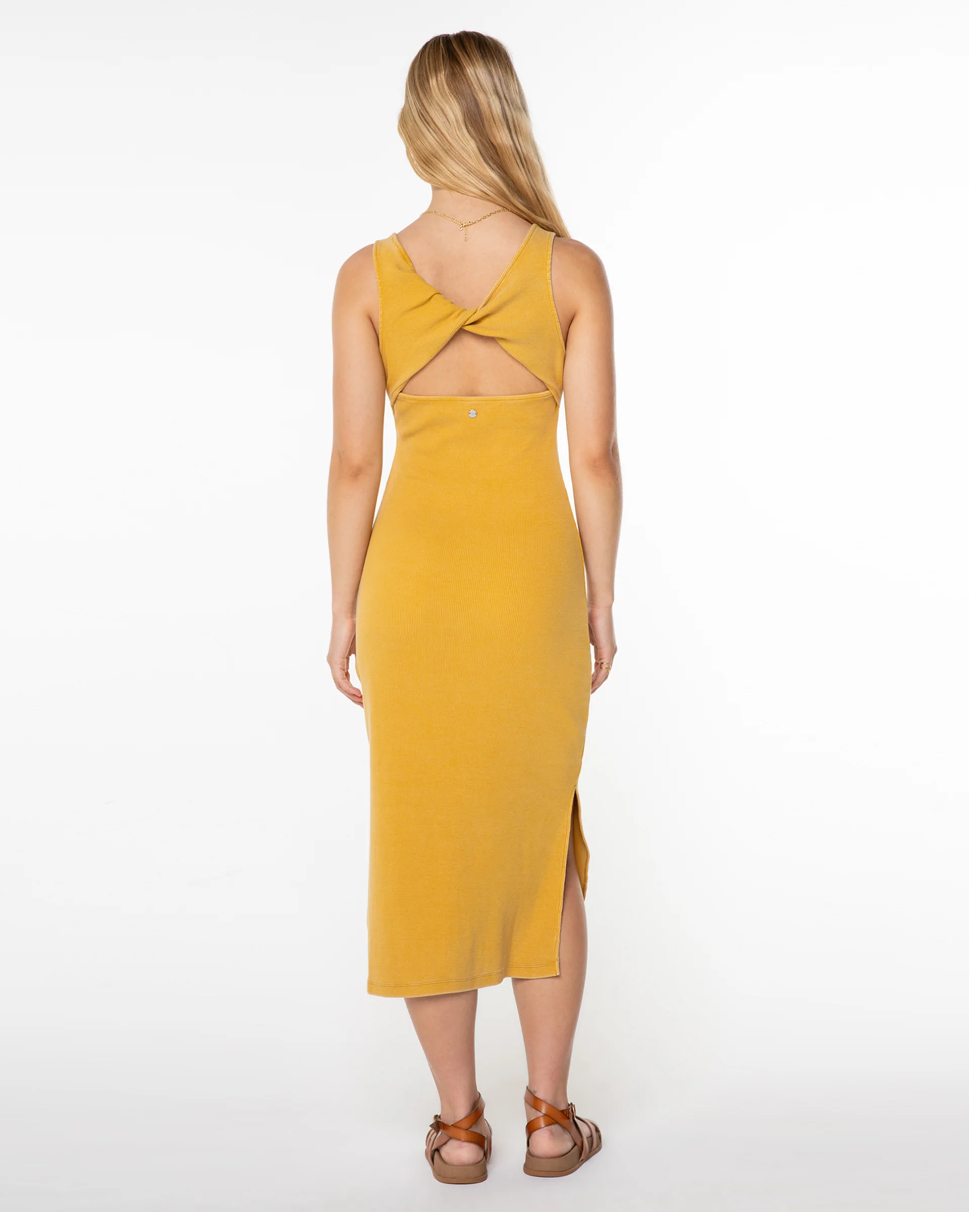 City Lights Midi Dress - Amber Gold Solid - Image 2