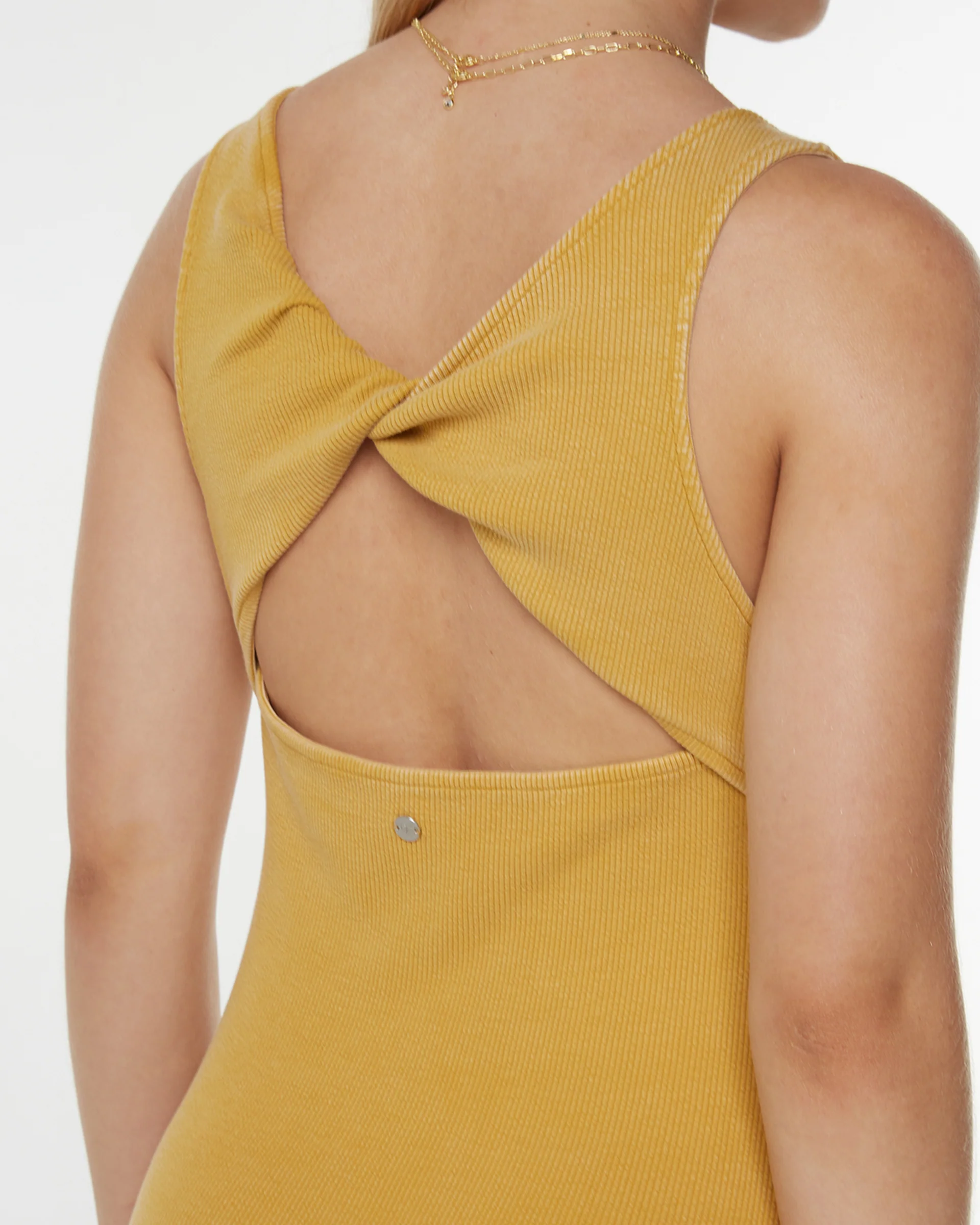 City Lights Midi Dress - Amber Gold Solid - Image 6