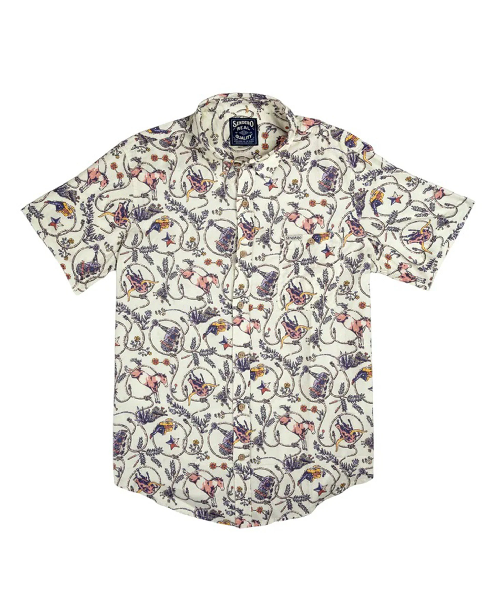 City Slicker S/S Shirt - High Lonesome (Ivory/Navy)