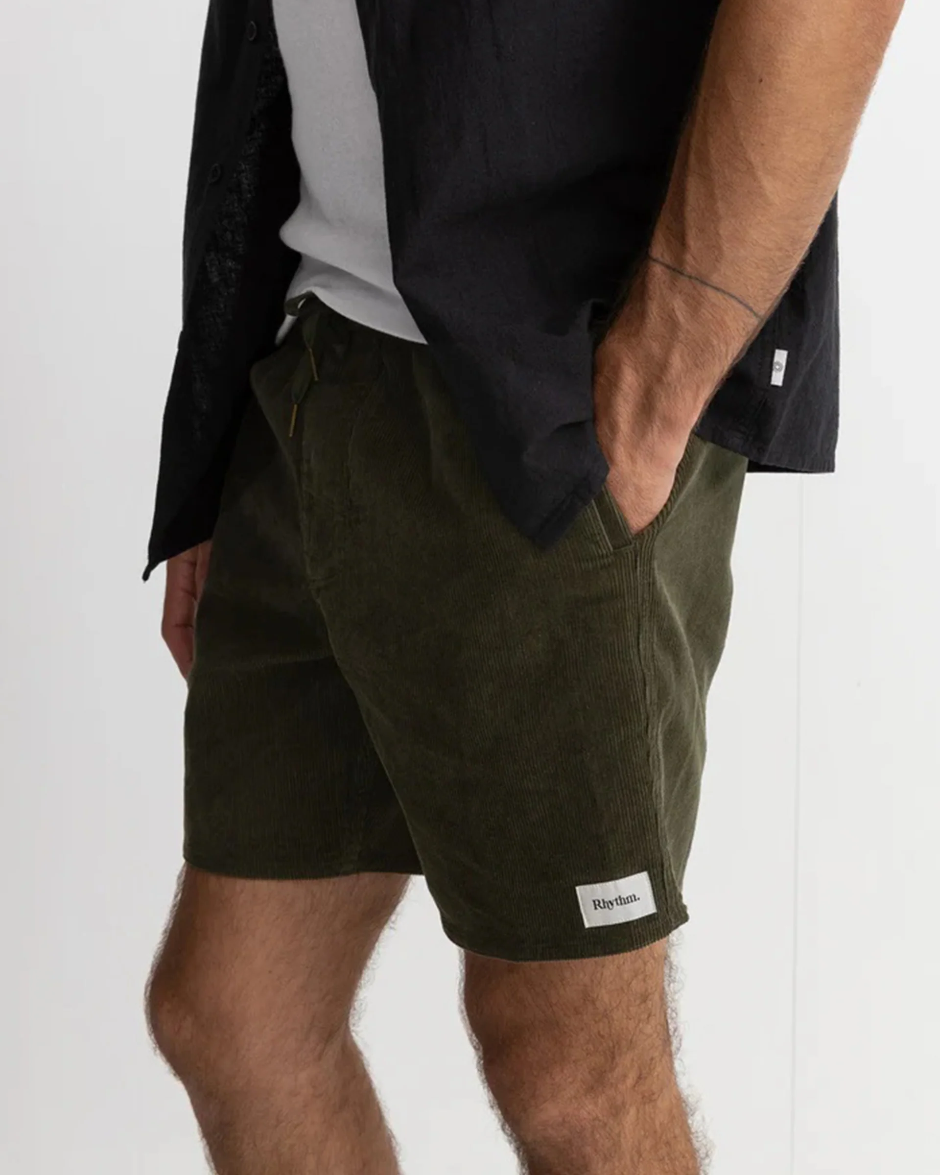 Classic Cord Jam Shorts - Olive - Image 2