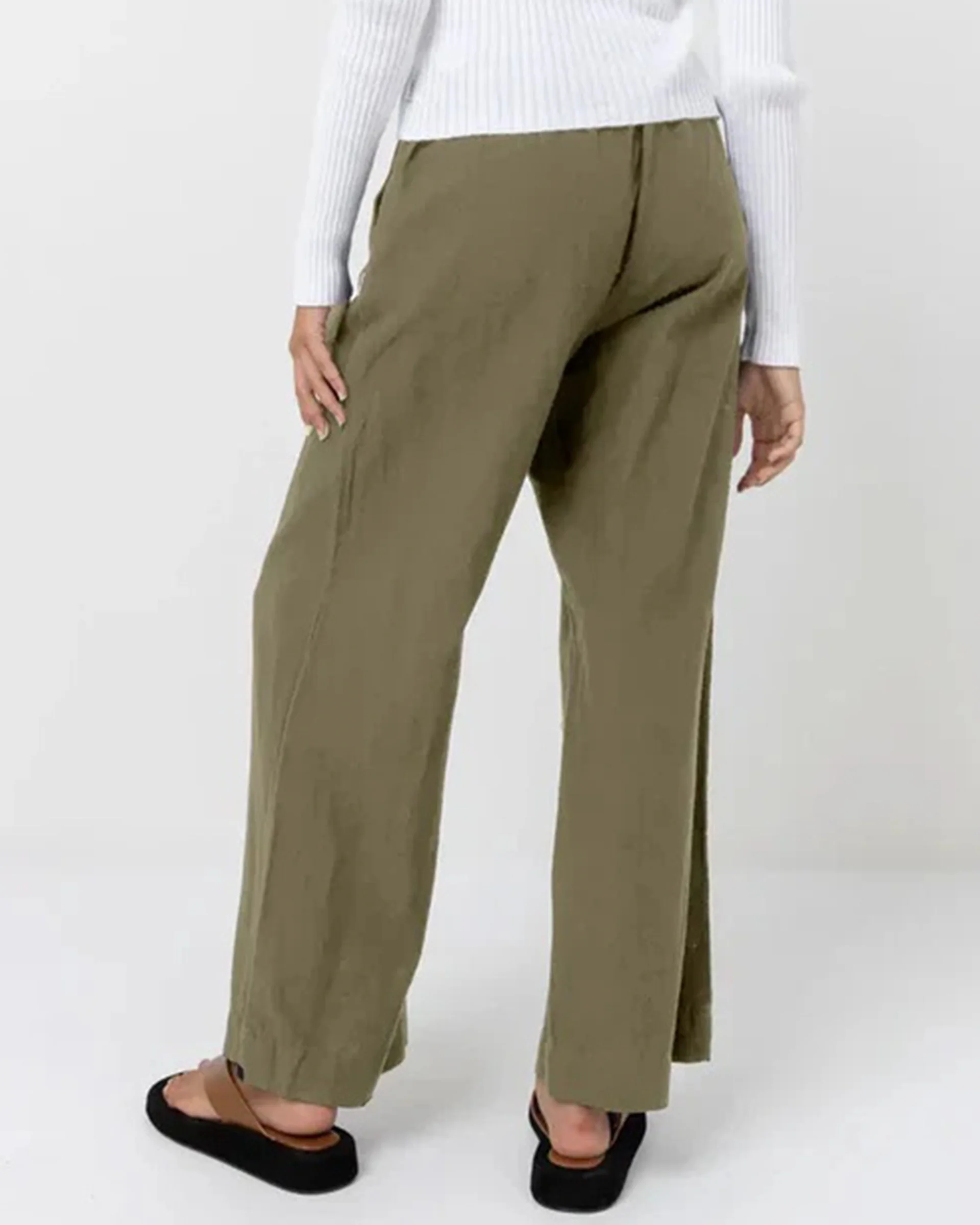 Classic Drawstring Pant - Olive - Image 2