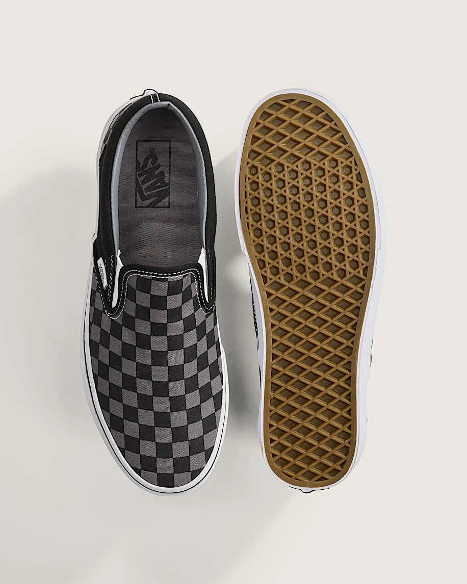 Classic Slip-On Checkerboard Shoes - Black/Pewter Checkerboard - Image 6