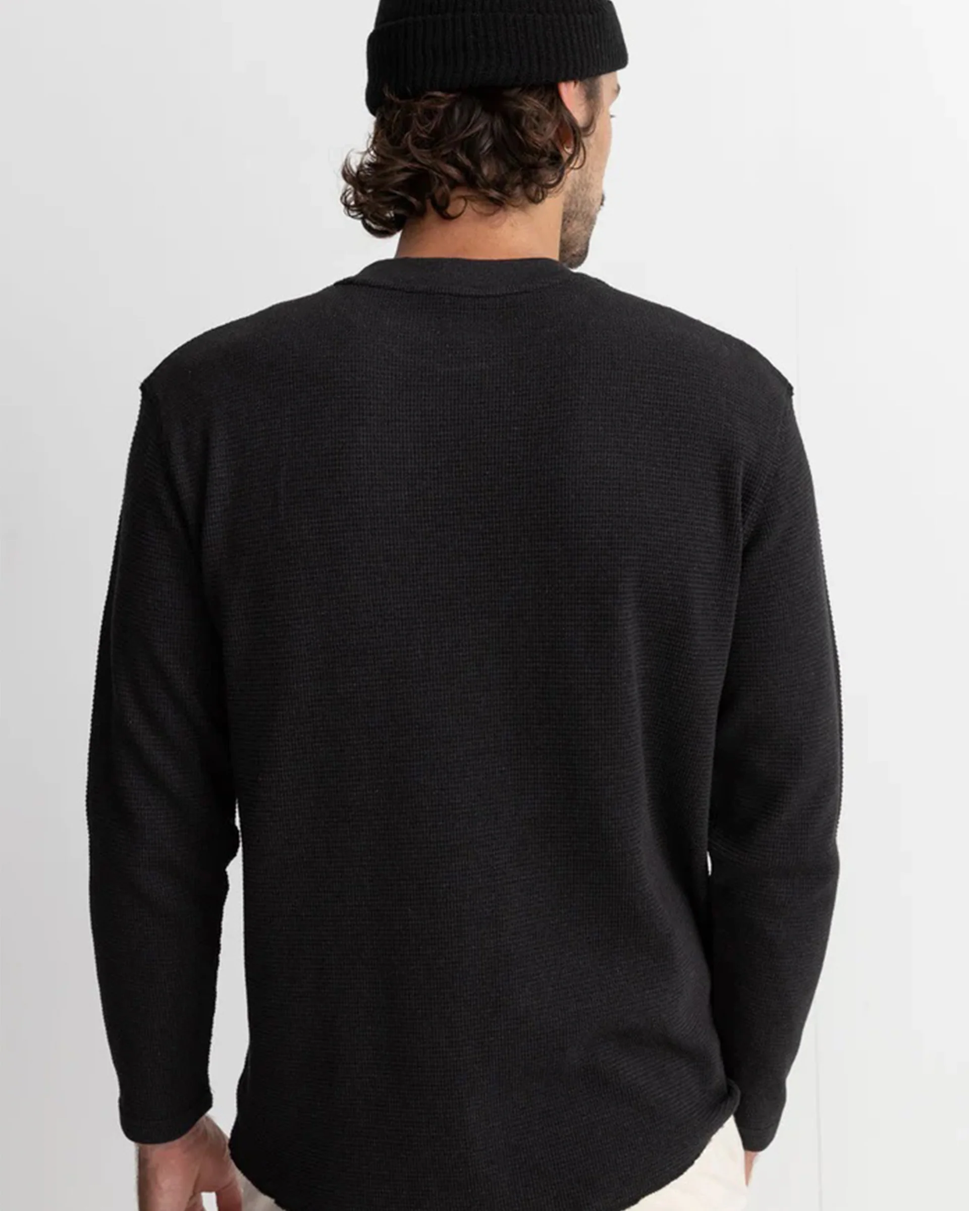 Classic Waffle Knit - Black - Image 4