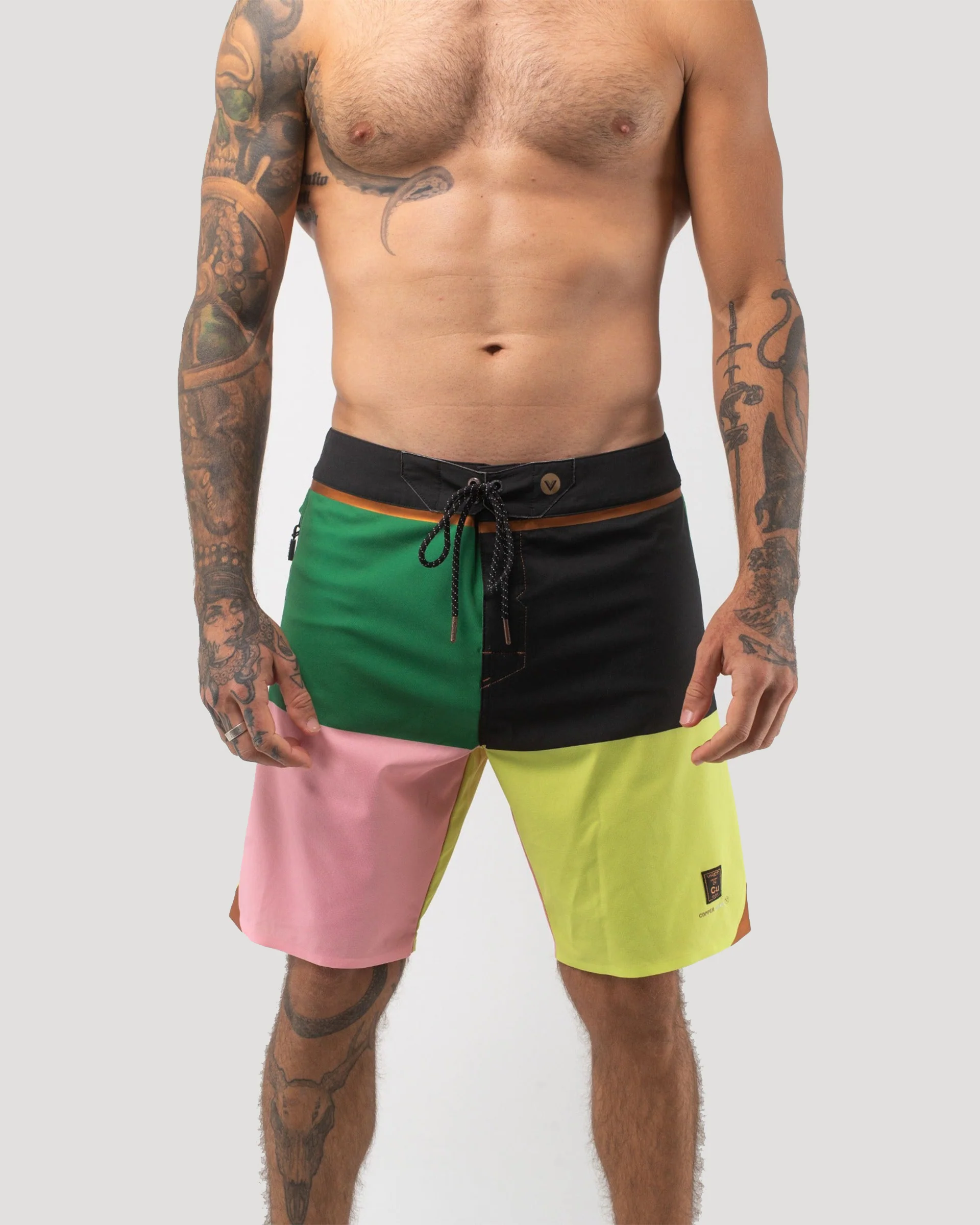 Color Blocks 4 Copper Boardshort - Green Multi