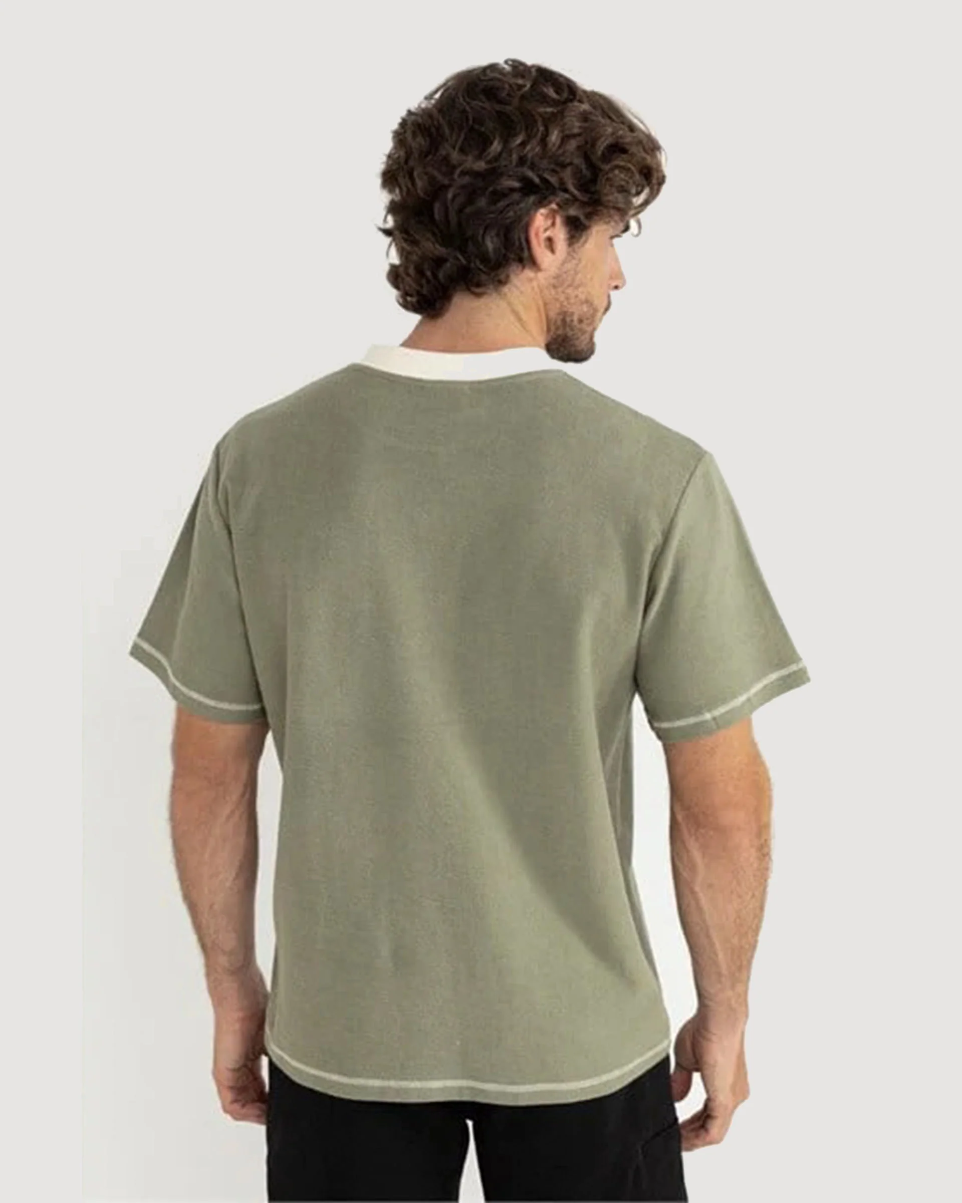 Contrast Vintage Terry S/S T-Shirt - Sage - Image 2
