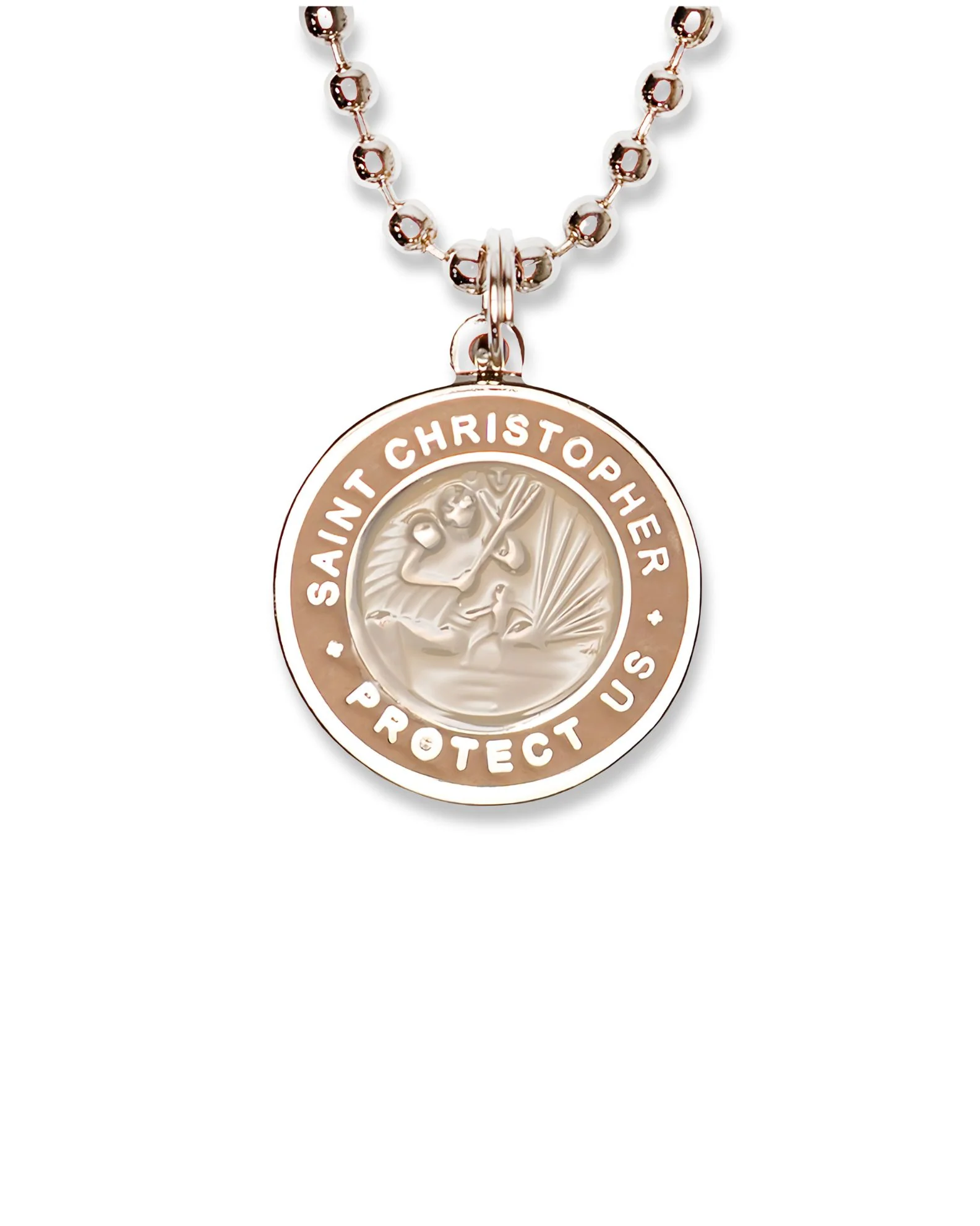 St. Christopher Necklace - Neutrals Tans - Image 3