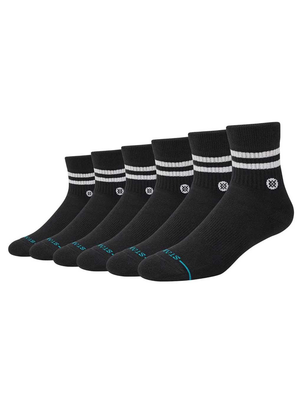 Core 6 Pack Crew Socks - Black