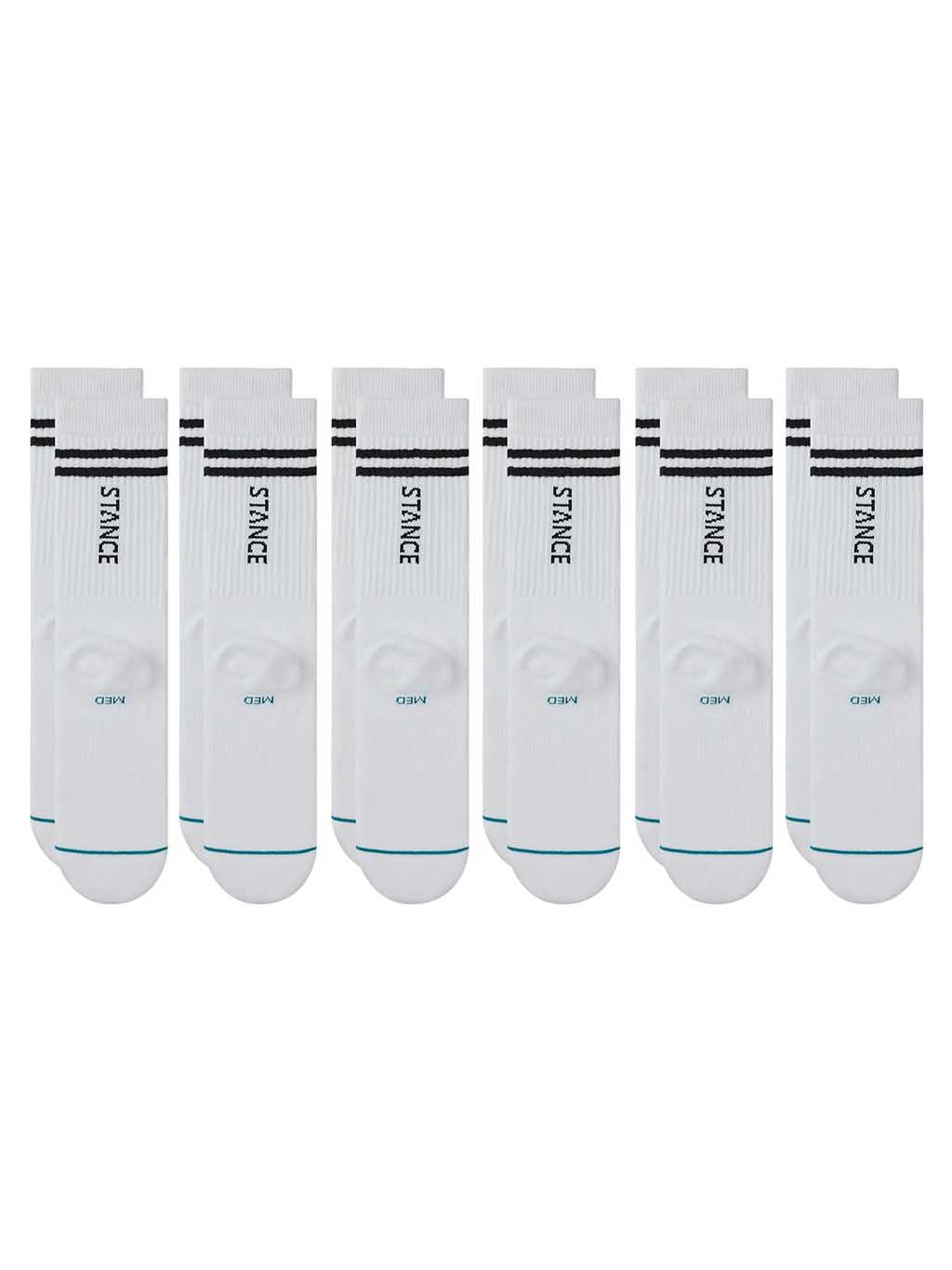 Core 6 Pack Crew Socks - White - Image 2