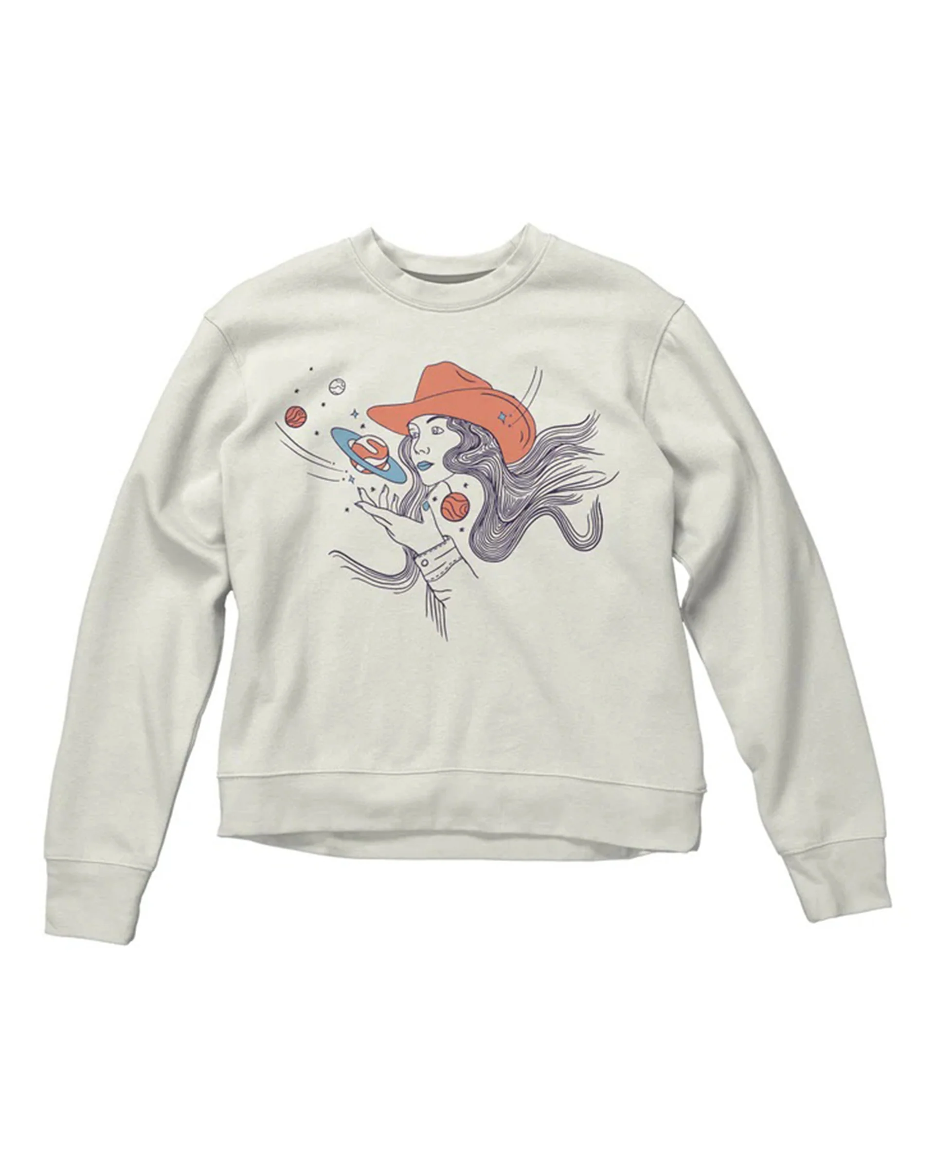 Cosmic Cowgirl Drop Shoulder Sweatshirt - Vintage White - Image 2
