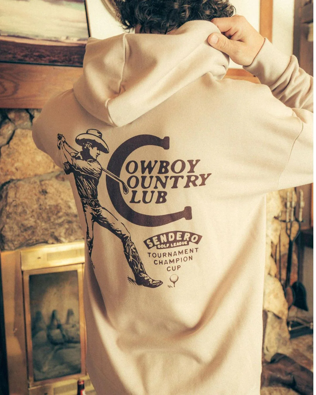 Cowboy Country Club Hoodie - Sand - Image 3