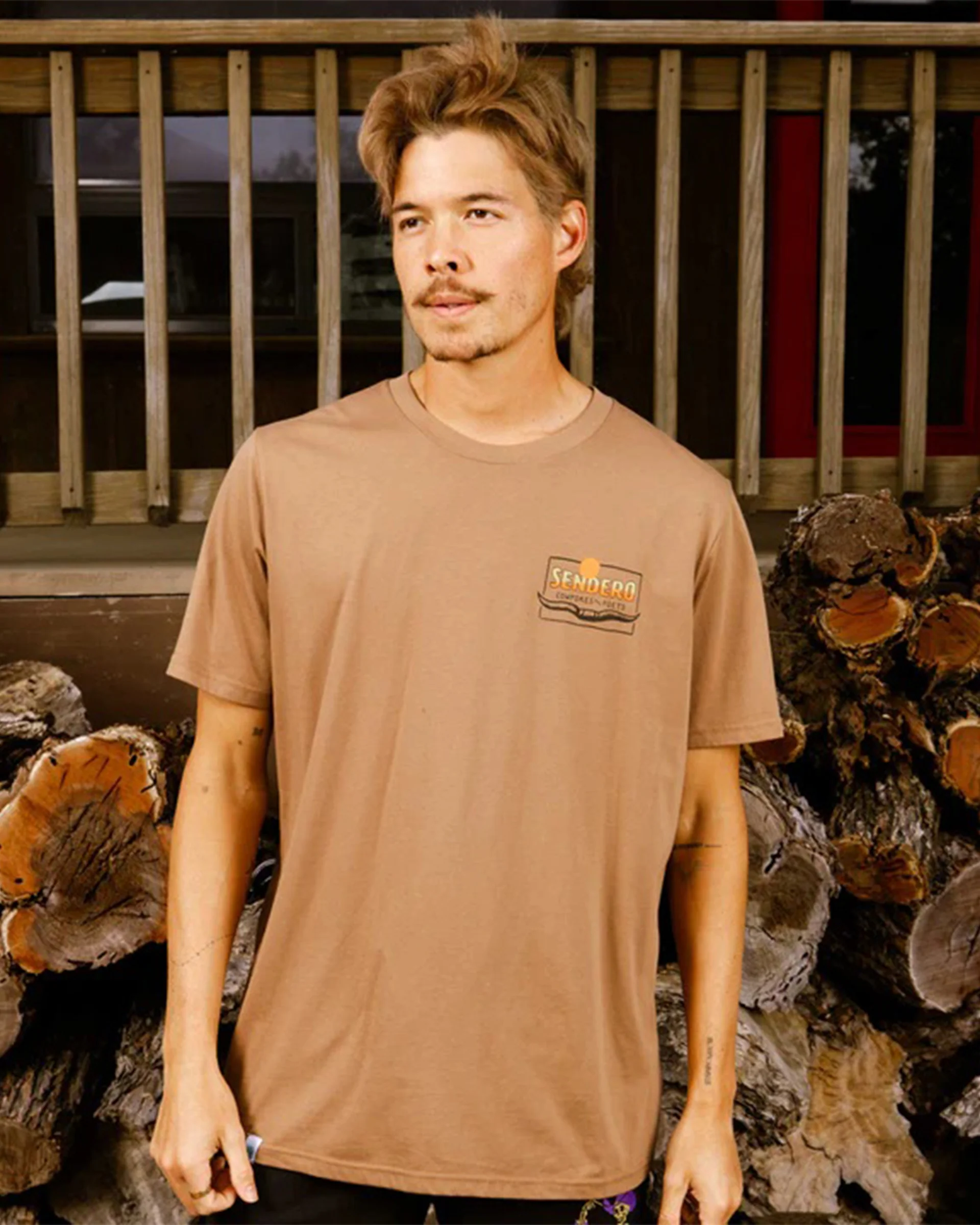 Cowpokes & Poets S/S T-Shirt - Light Brown - Image 2