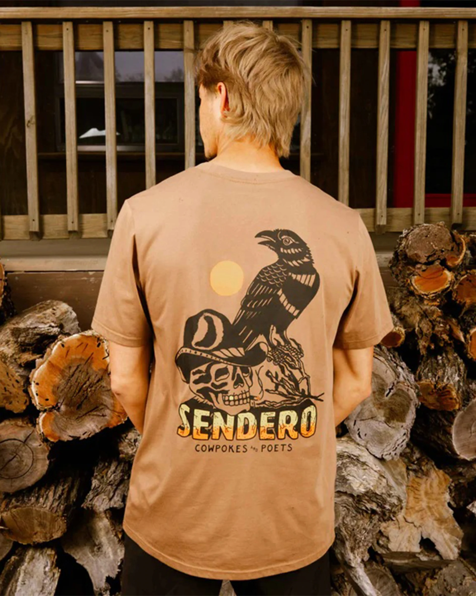 Cowpokes & Poets S/S T-Shirt - Light Brown - Image 3
