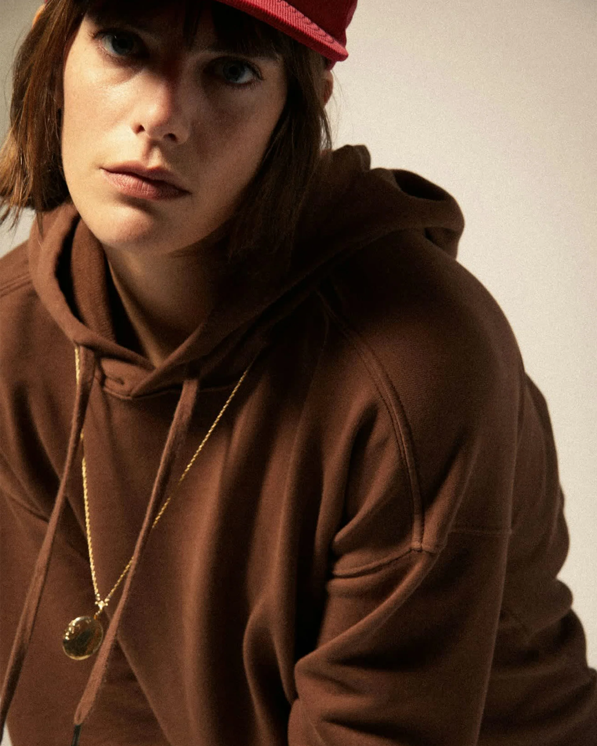 Cross Loop French Terry Hoodie - Pinecone Brown - Image 5