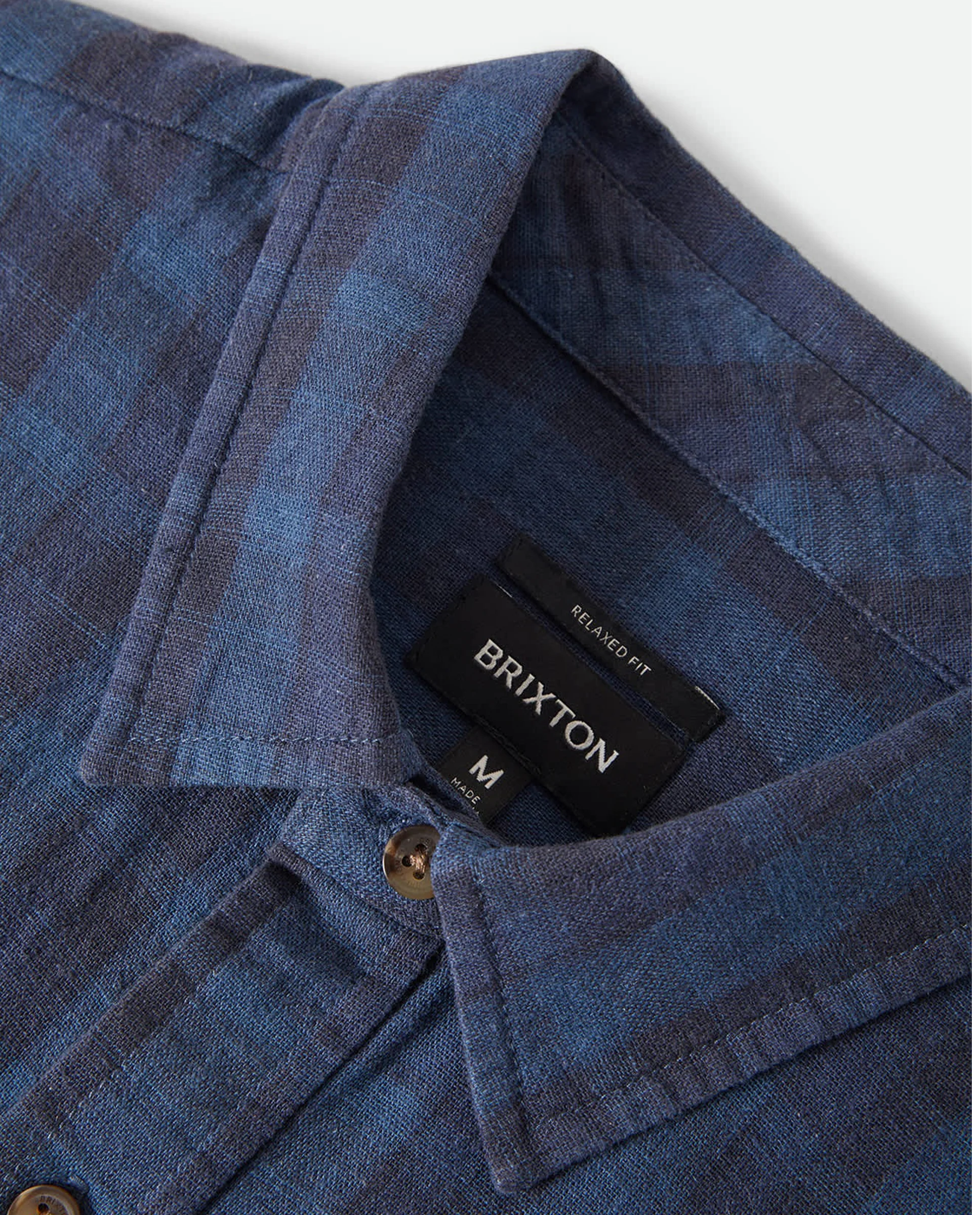 Cru Linen Blend Plaid S/S Shirt - Dark Blue/Black Plaid - Image 8