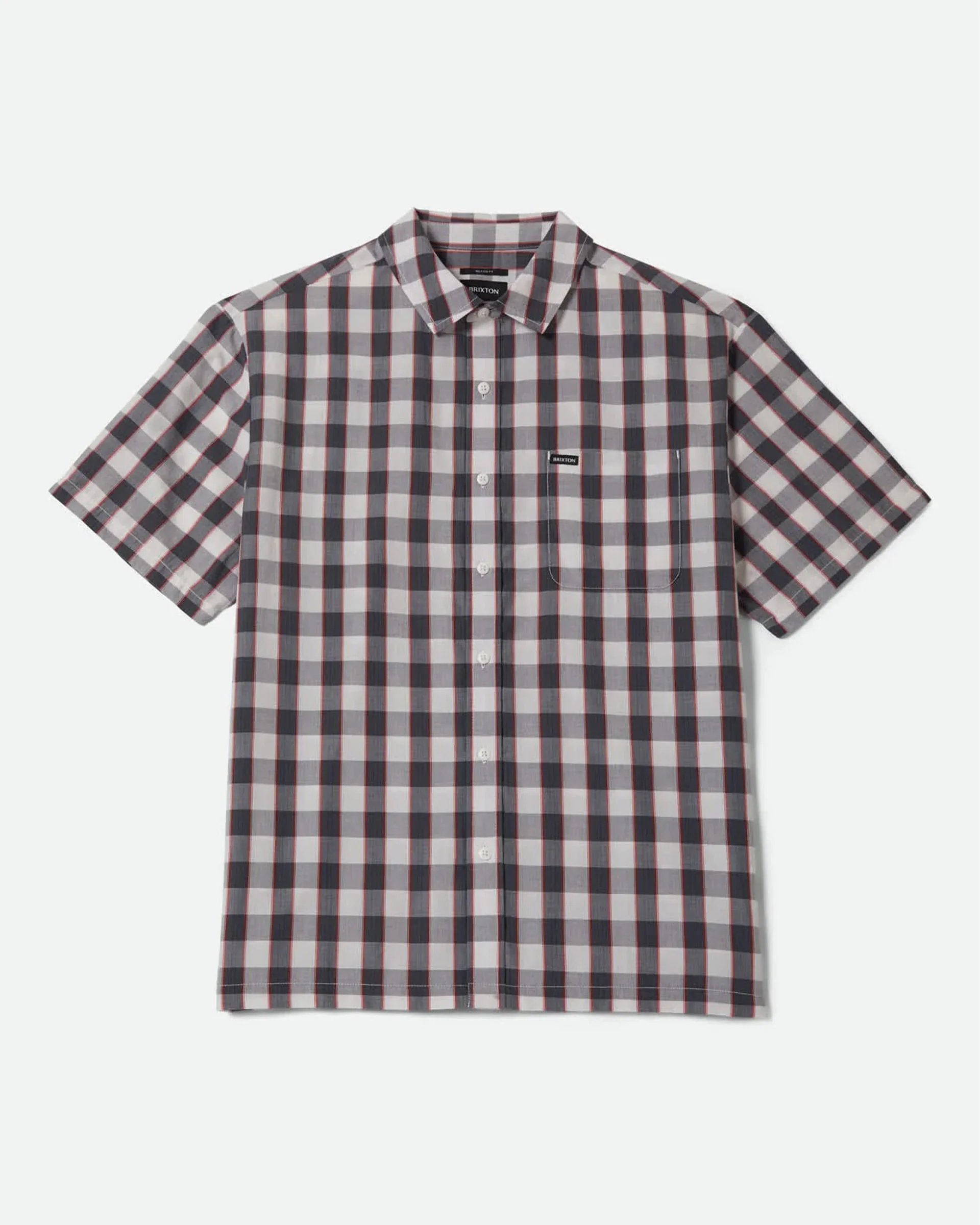 Cru Plaid S/S Shirt - Black/Off White/Red