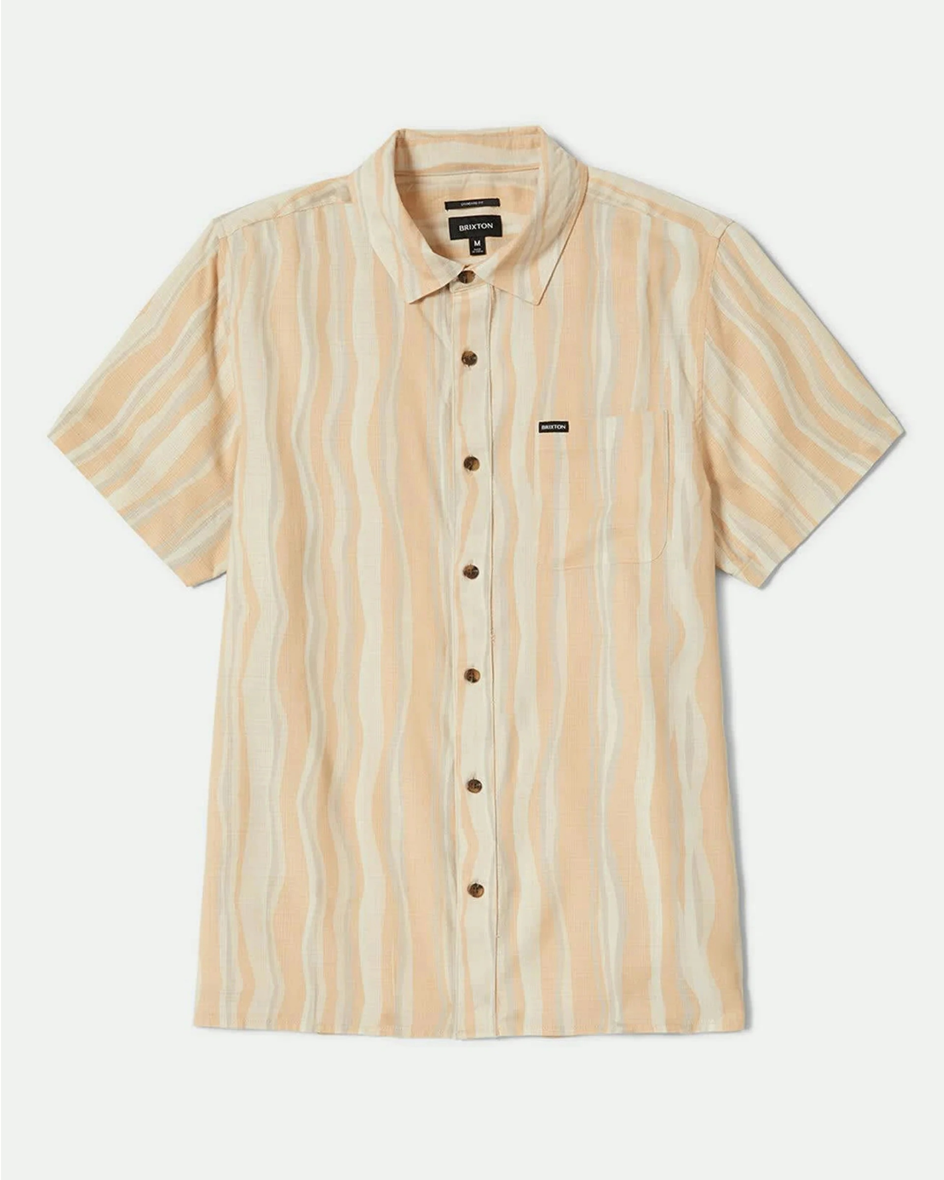 Cru Slub Relaxed S/S Shirt - Hazelnut/Painterly Stripe