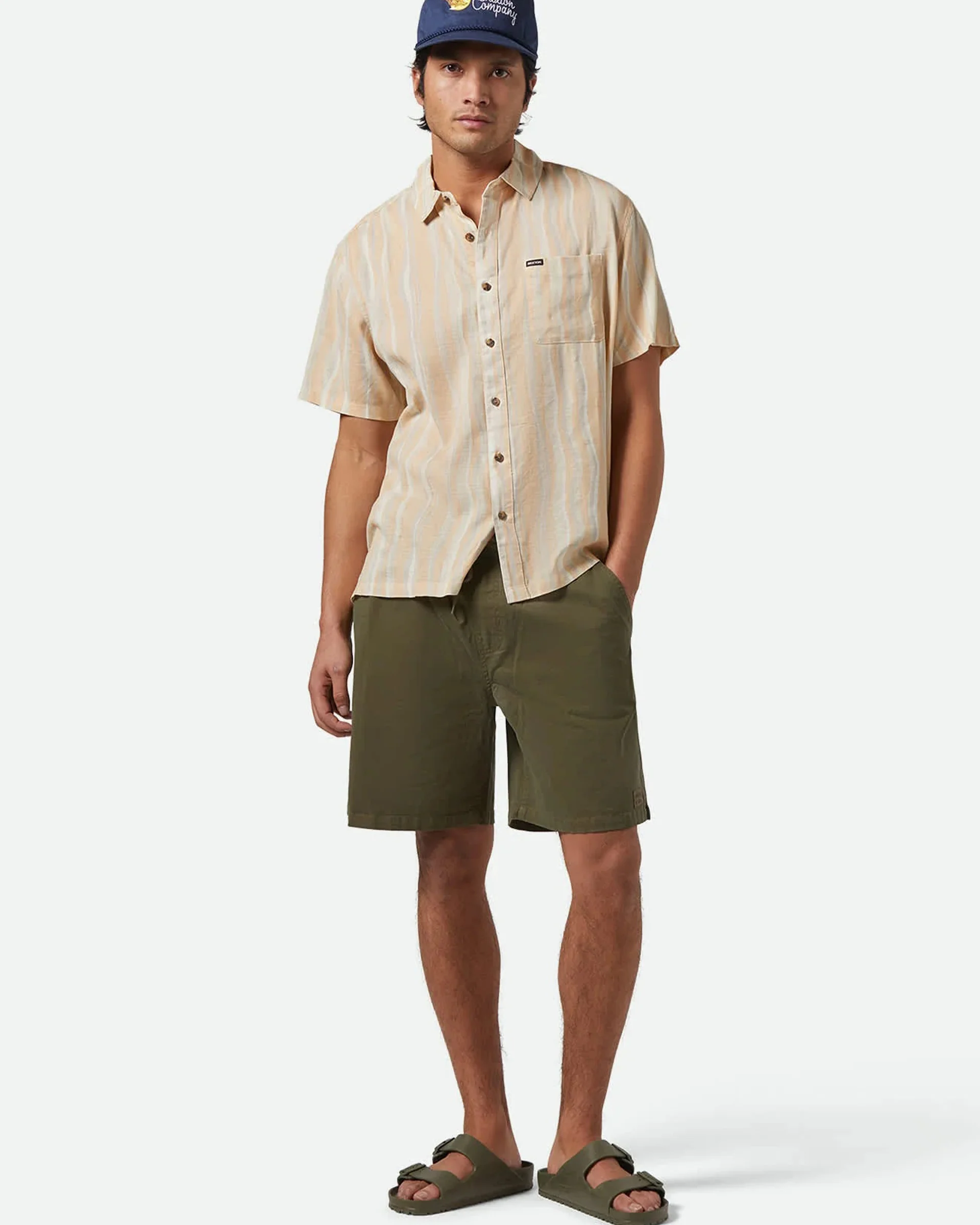 Cru Slub Relaxed S/S Shirt - Hazelnut/Painterly Stripe - Image 5