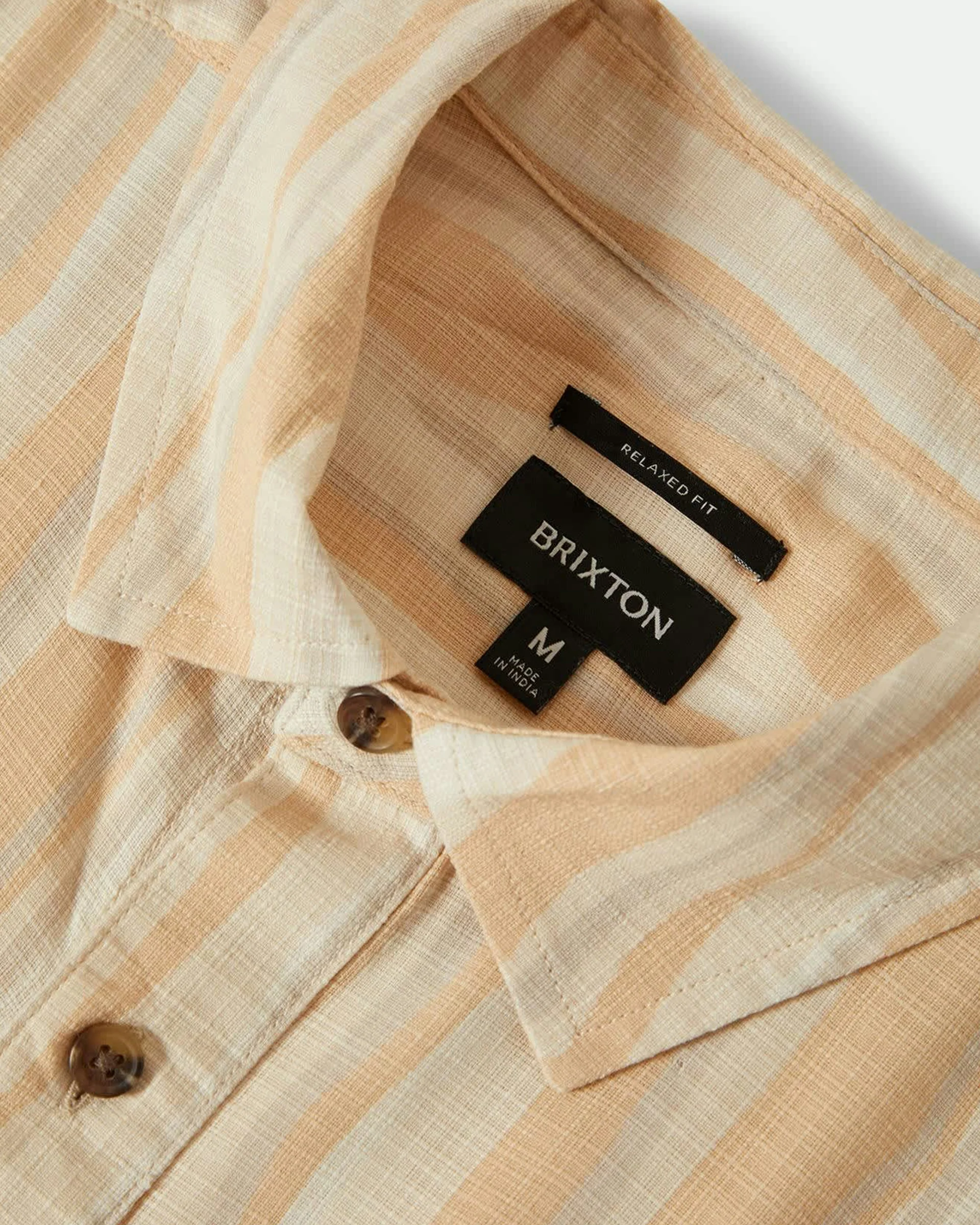 Cru Slub Relaxed S/S Shirt - Hazelnut/Painterly Stripe - Image 7