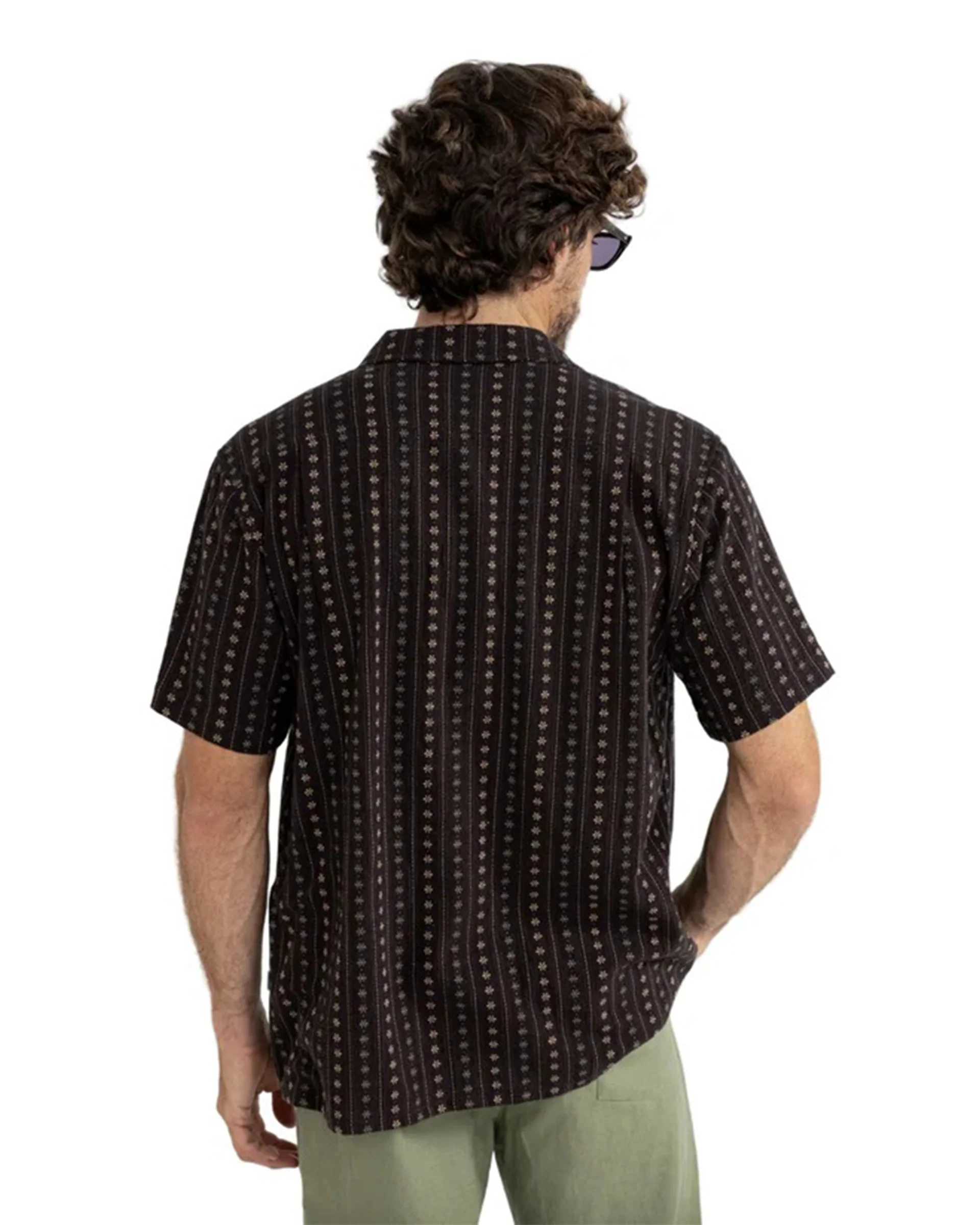 Dakota Stripe S/S Shirt - Chocolate - Image 4