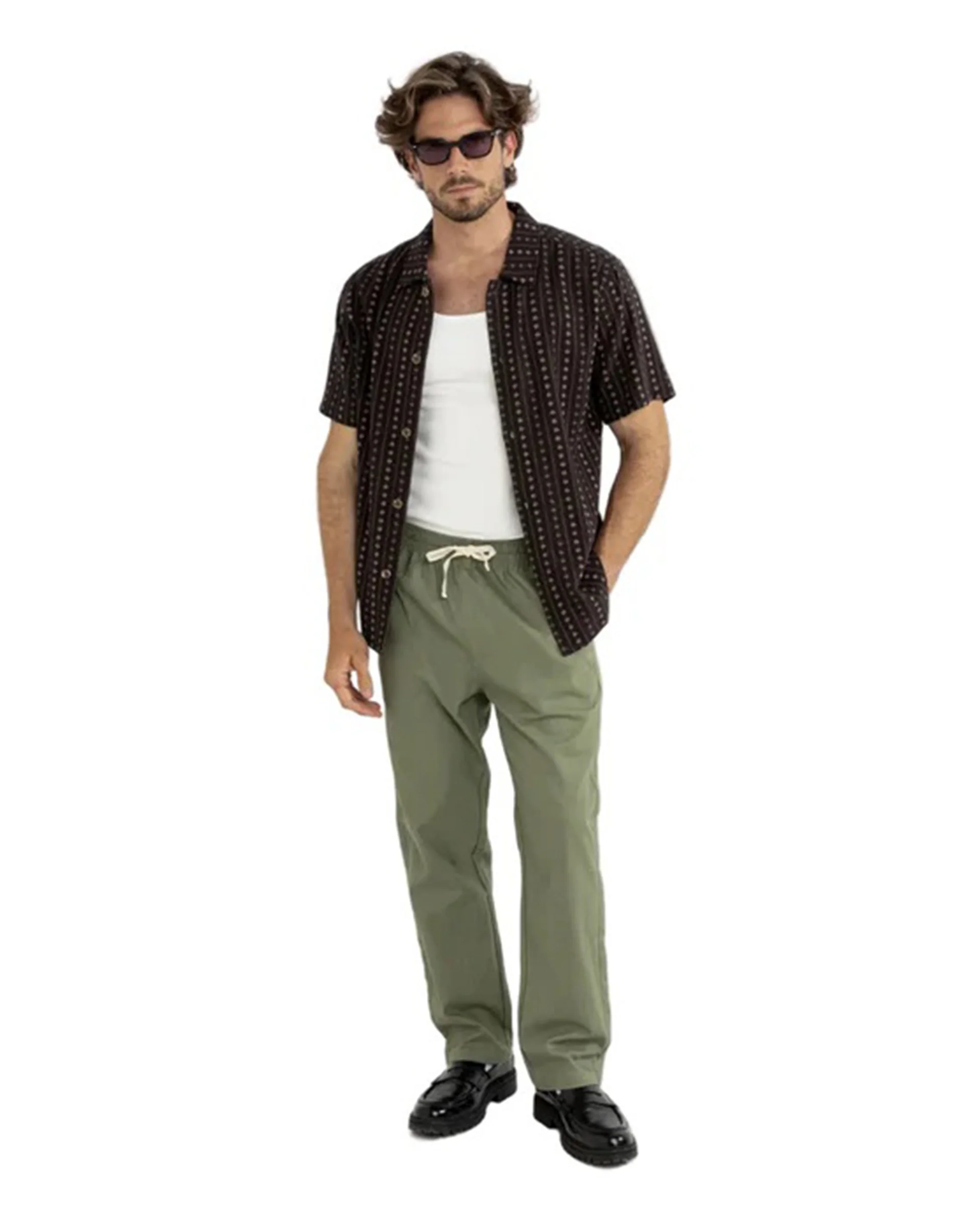 Dakota Stripe S/S Shirt - Chocolate - Image 5