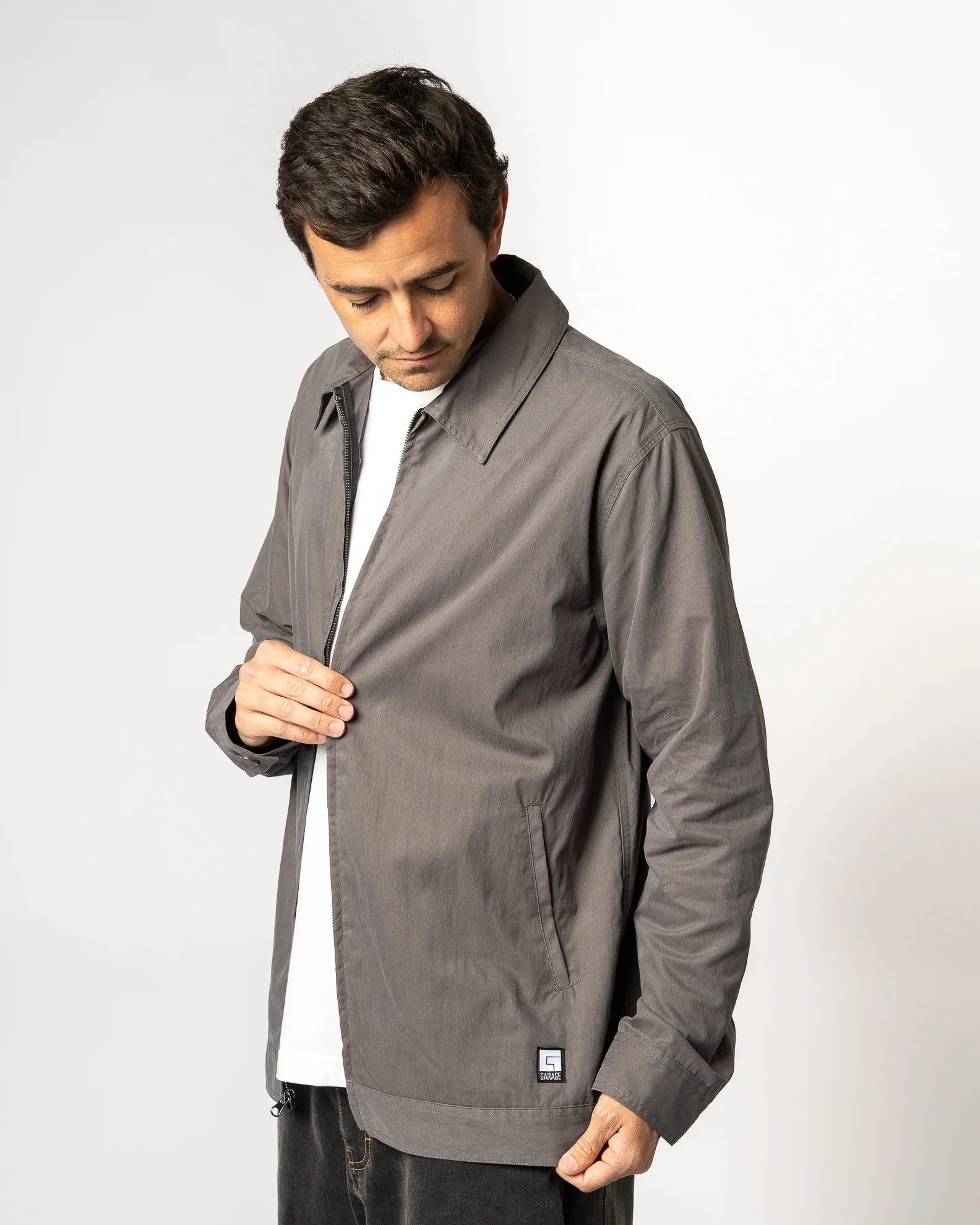 Dansby Zip-Up Jacket - Charcoal - Image 2