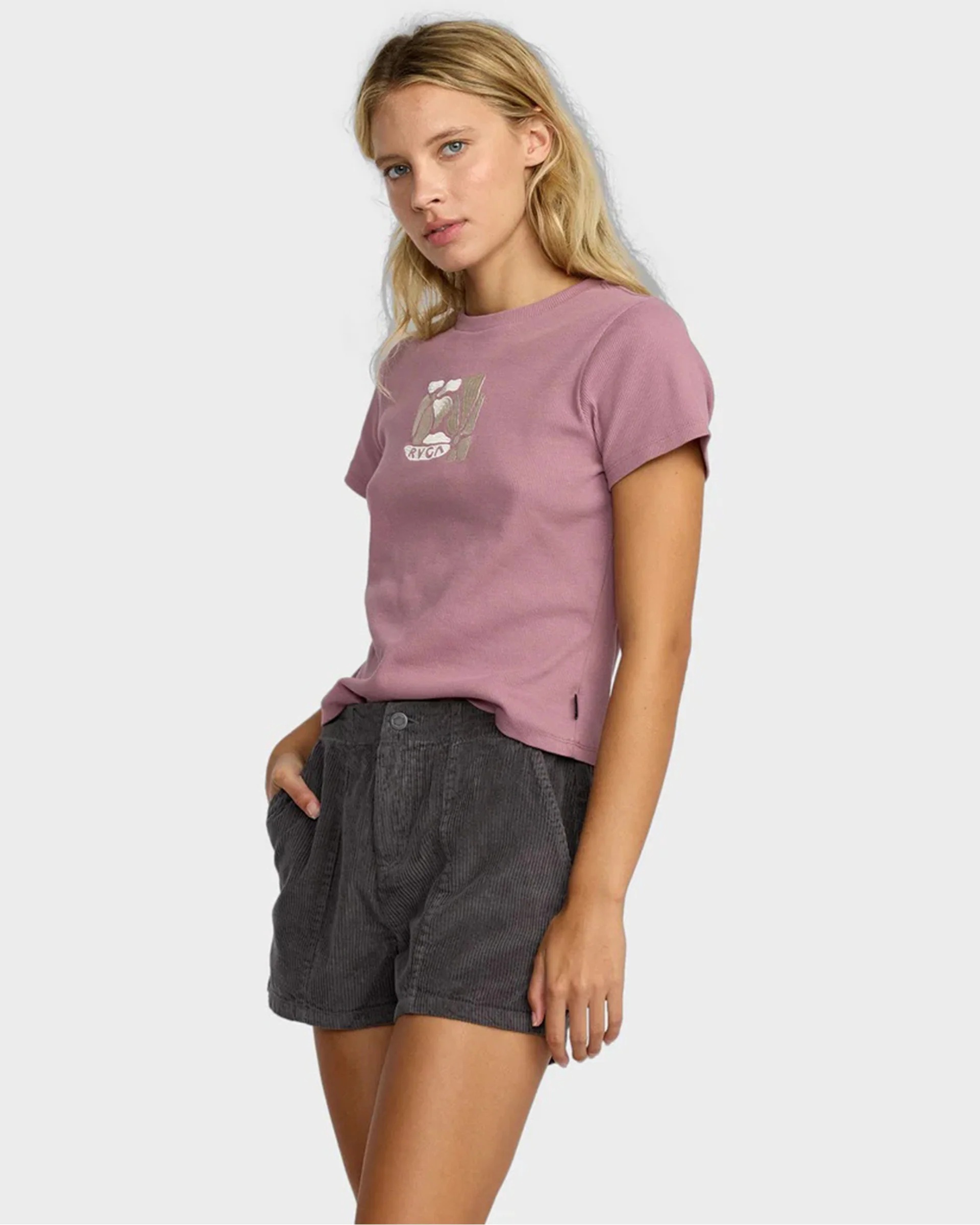 Daylight Elastic Waist Corduroy Short - Gravel - Image 3