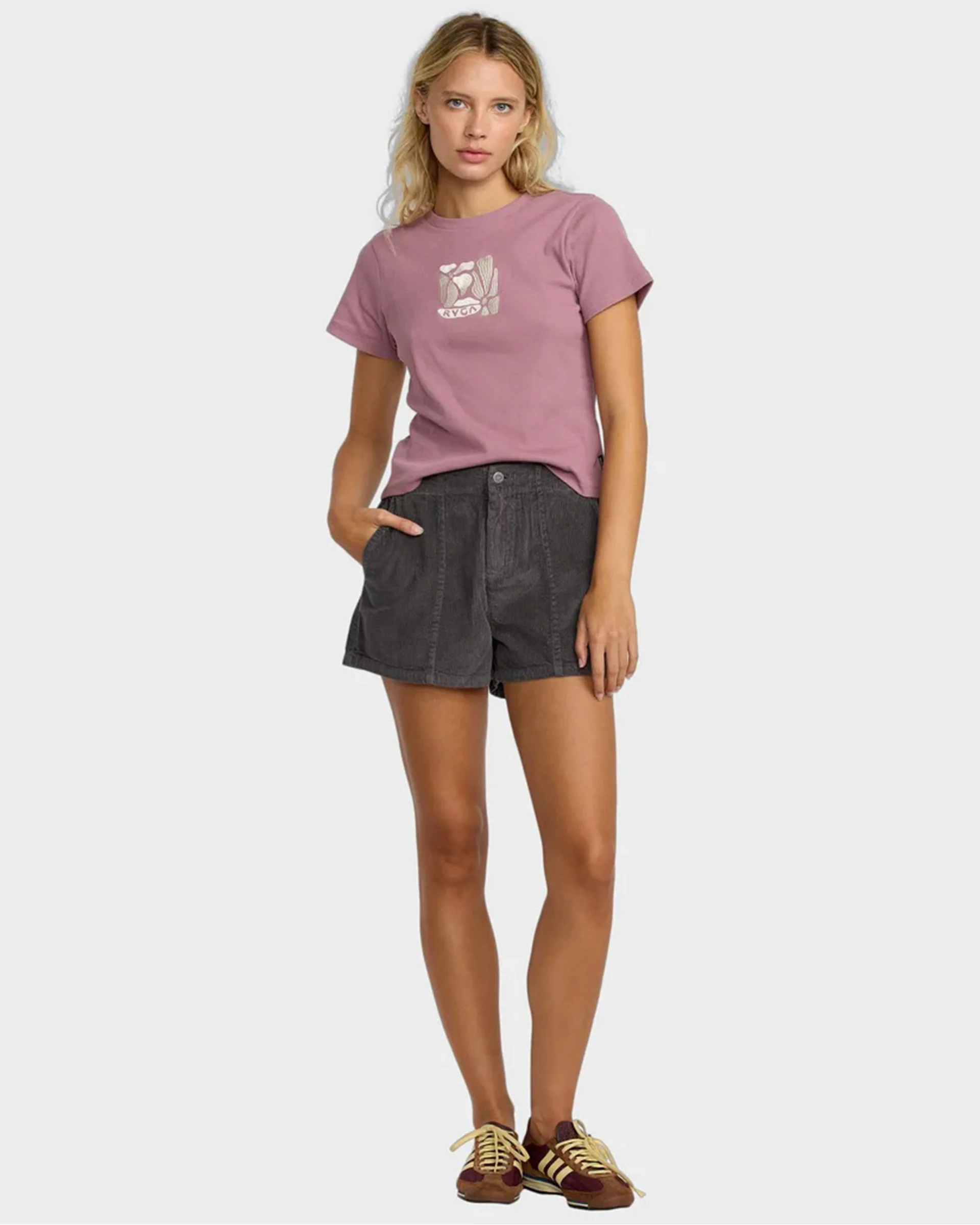 Daylight Elastic Waist Corduroy Short - Gravel - Image 4