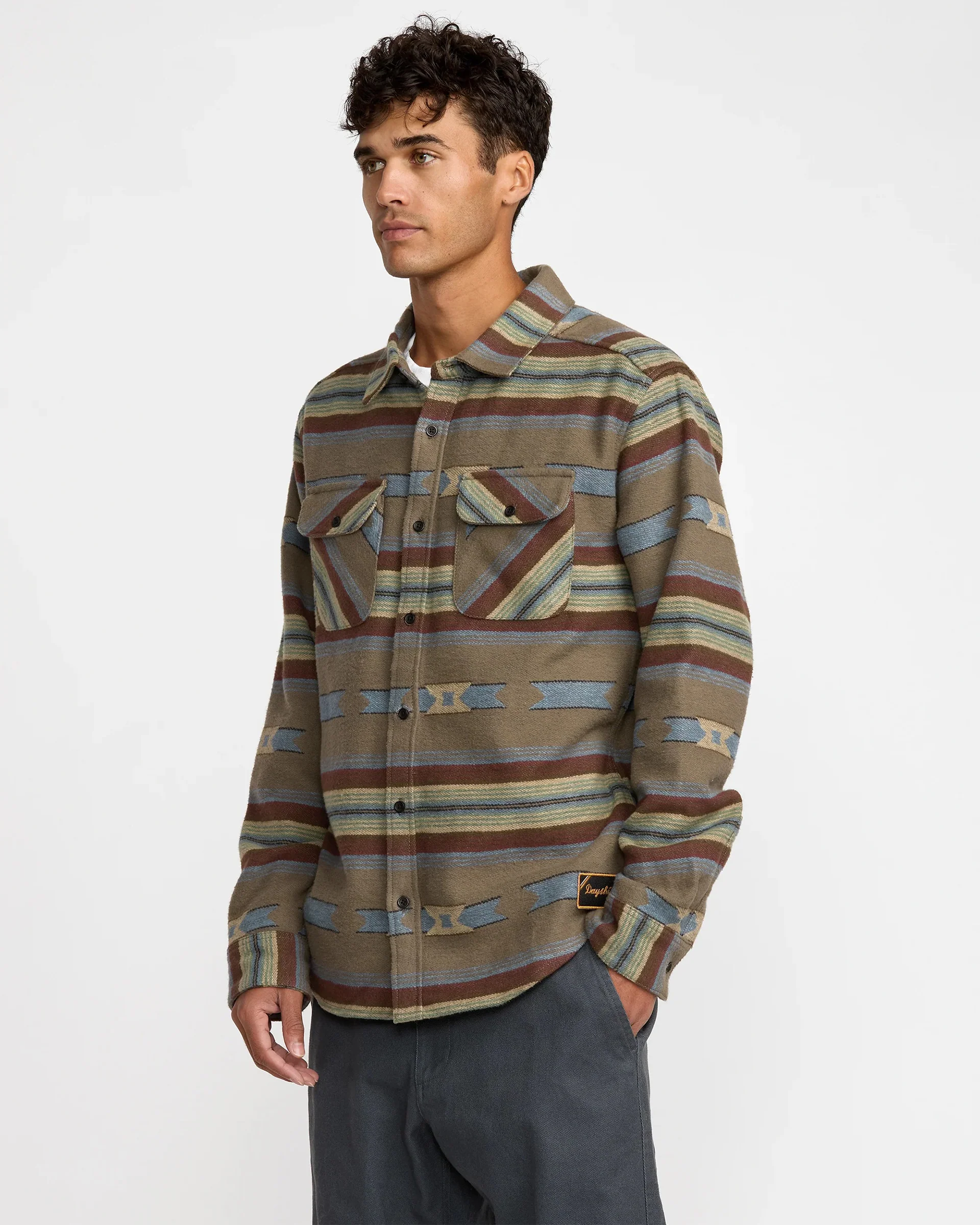 Dayshift Blanket Flannel L/S Shirt - Mushroom - Image 6