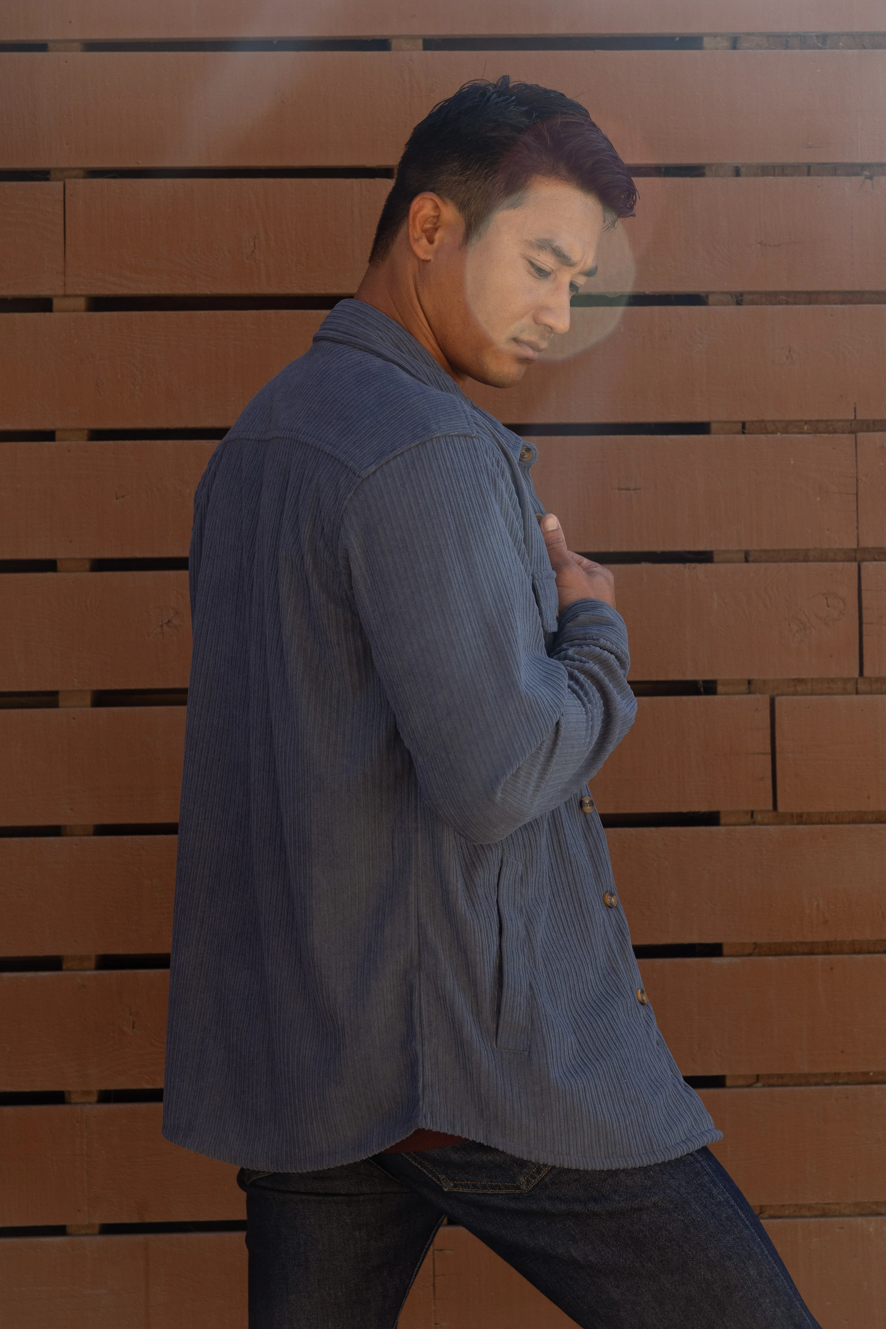 Delgado Cord Jacket - Blue - Image 4