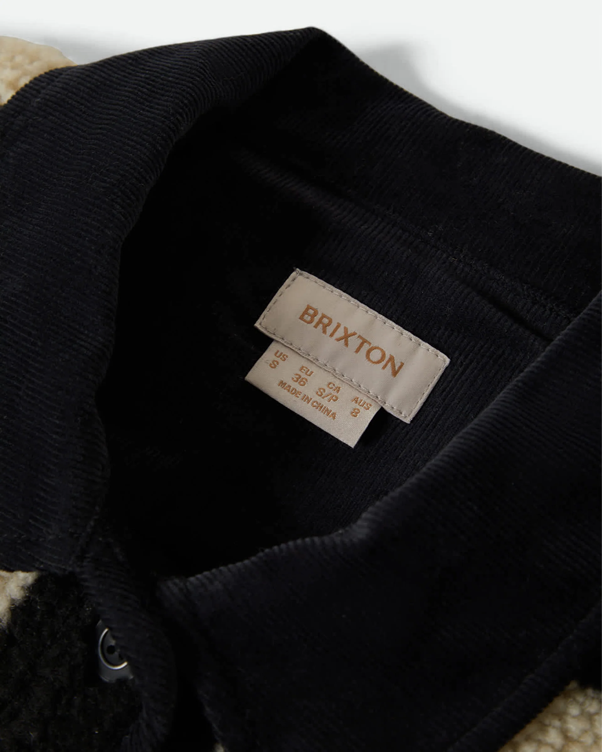 Delilah Sherpa Jacket - Black/Natural Finish Line Checker - Image 9