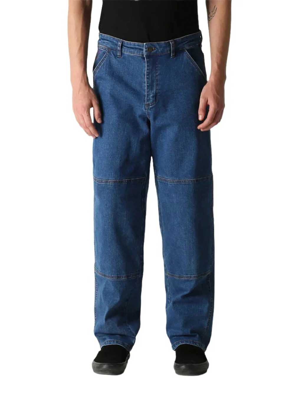 Distend Double Knee Denim Pant - Dark Blue