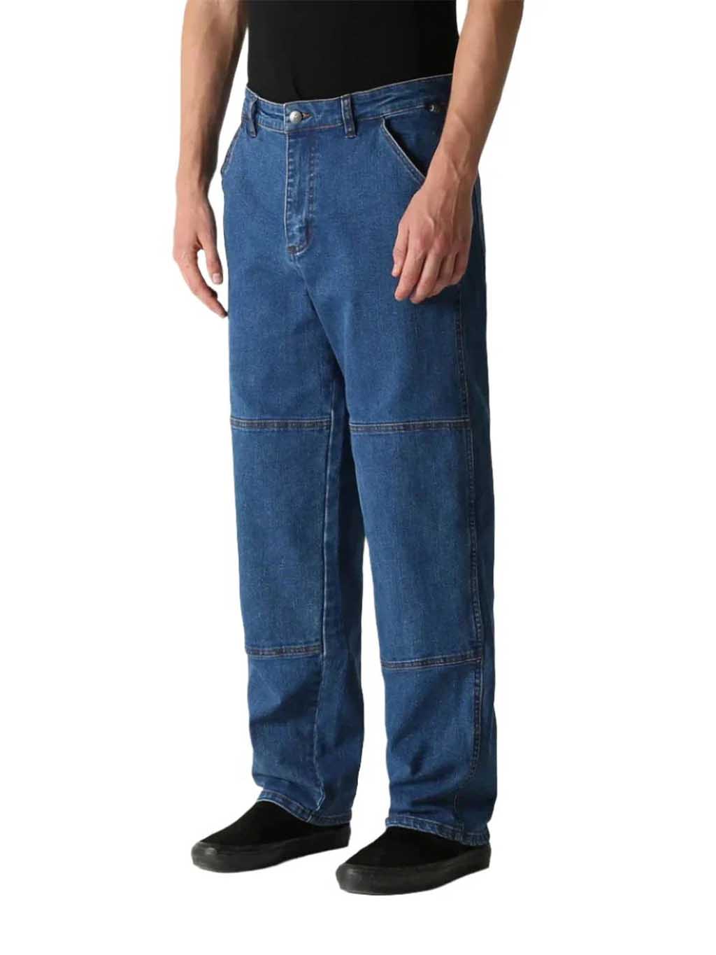 Distend Double Knee Denim Pant - Dark Blue - Image 2