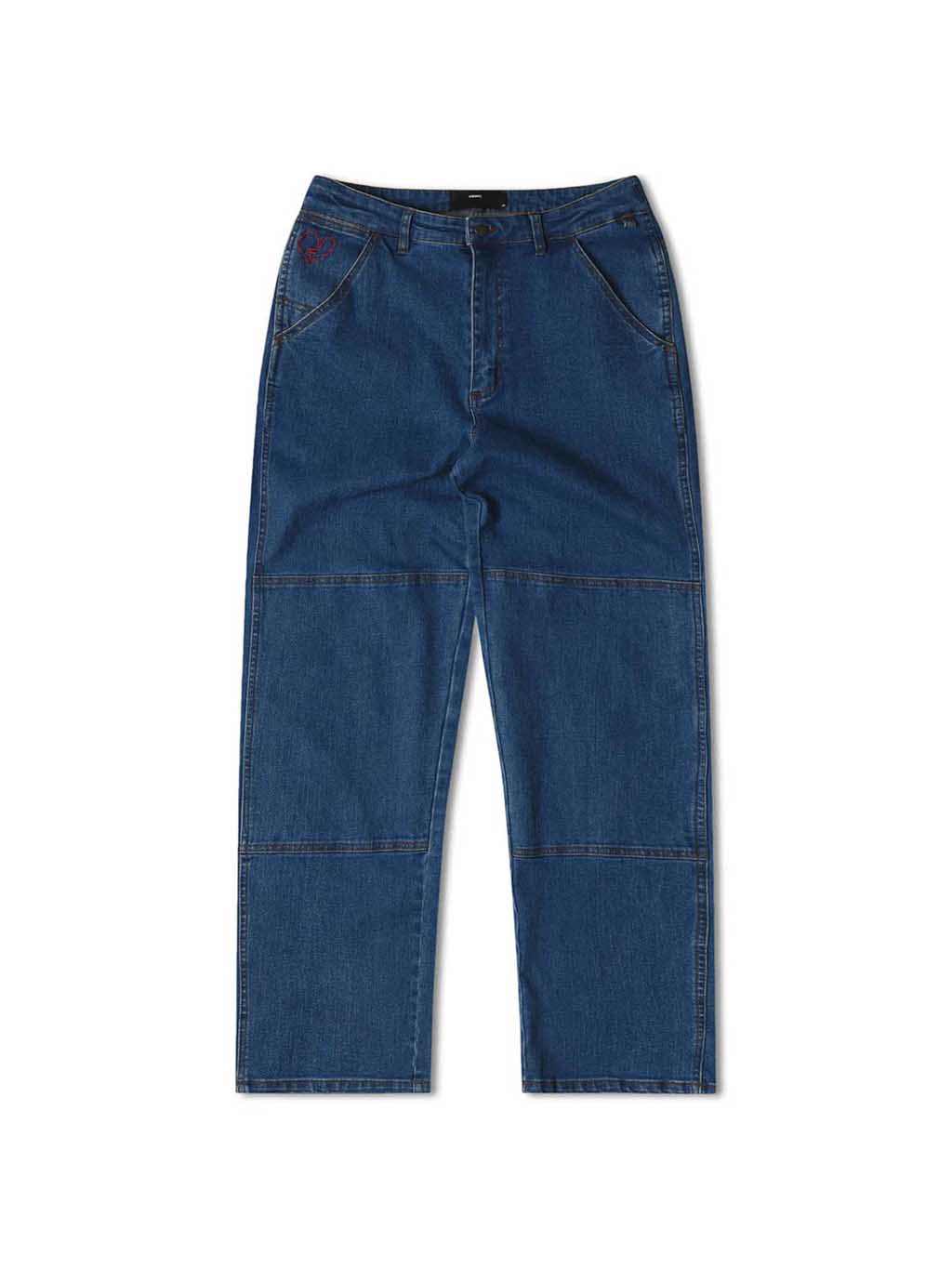 Distend Double Knee Denim Pant - Dark Blue - Image 5