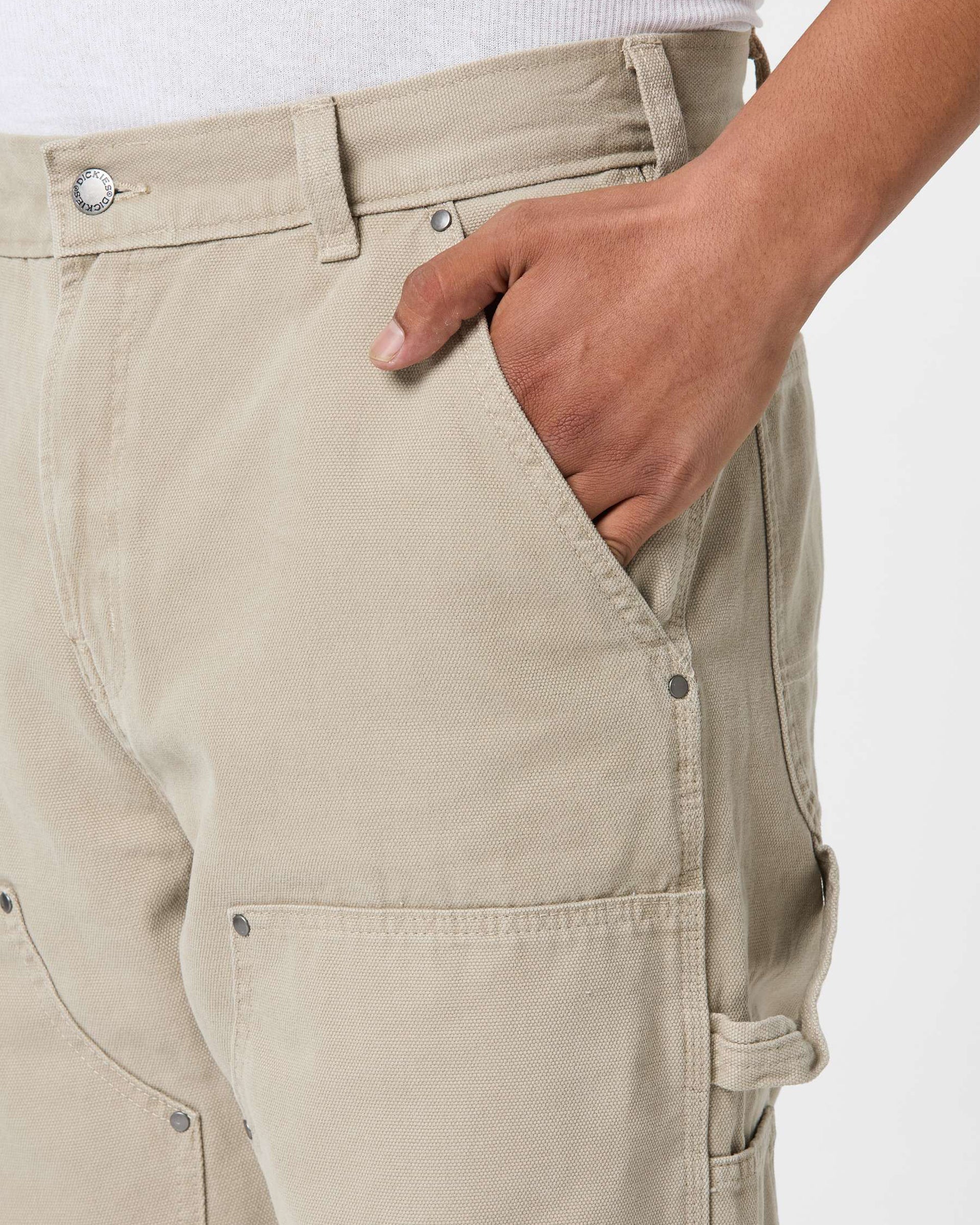 Double Knee Canvas Carpenter Pants - Desert Sand - Image 4
