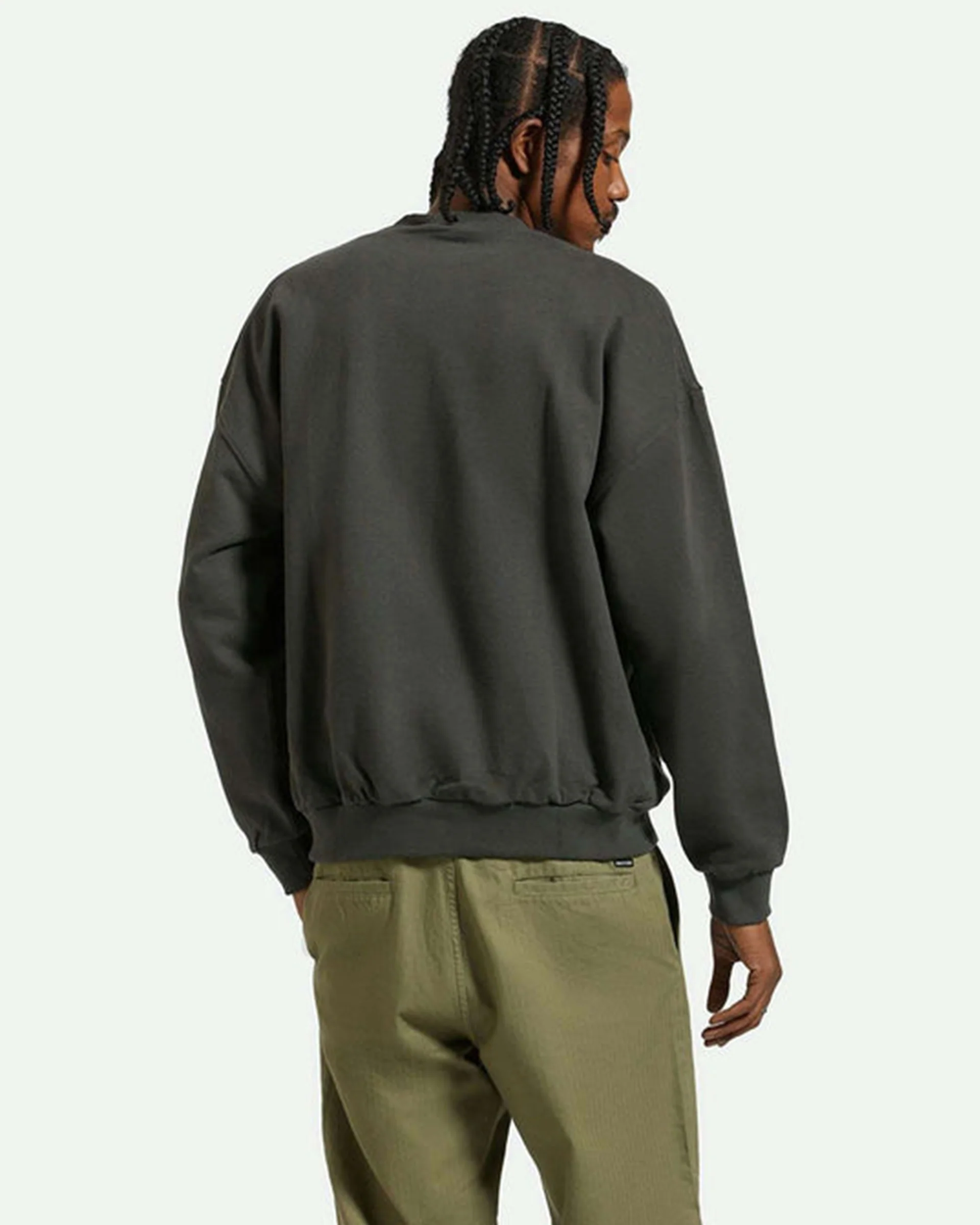 Embroidered Heavyweight Oversized Crew - Washed Black - Image 3