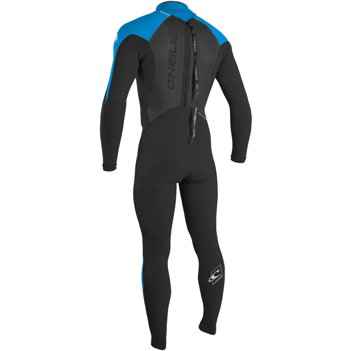 Epic 4/3mm Back Zip Fullsuit - Black/Ocean/Bright Blue - Image 2